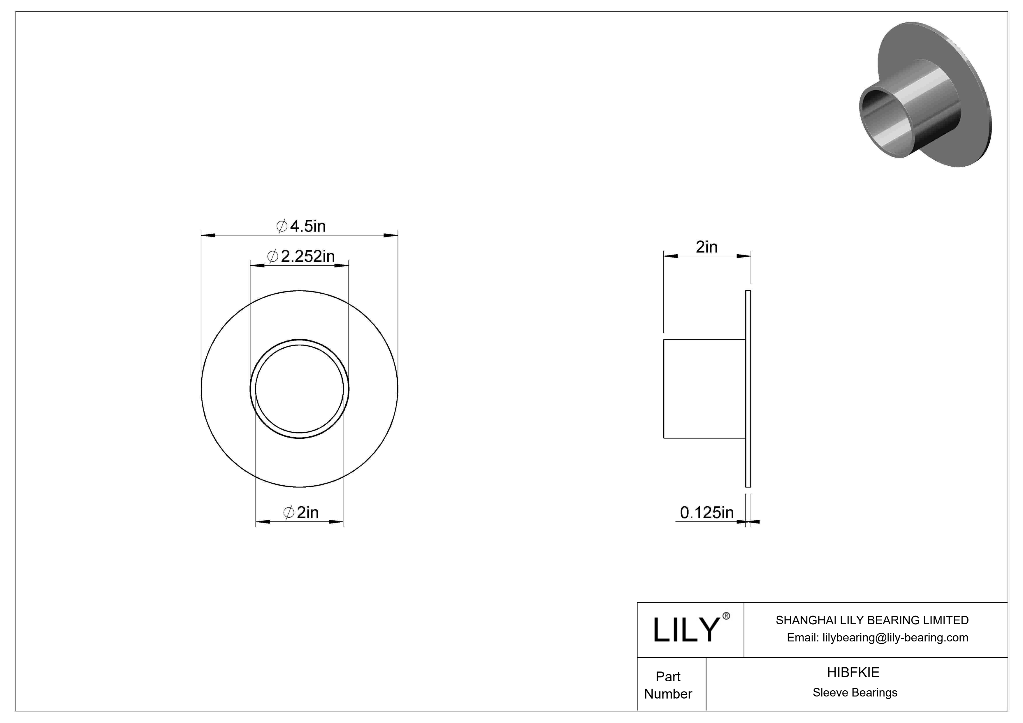 HIBFKIE 多用途法兰滑动轴承 cad drawing