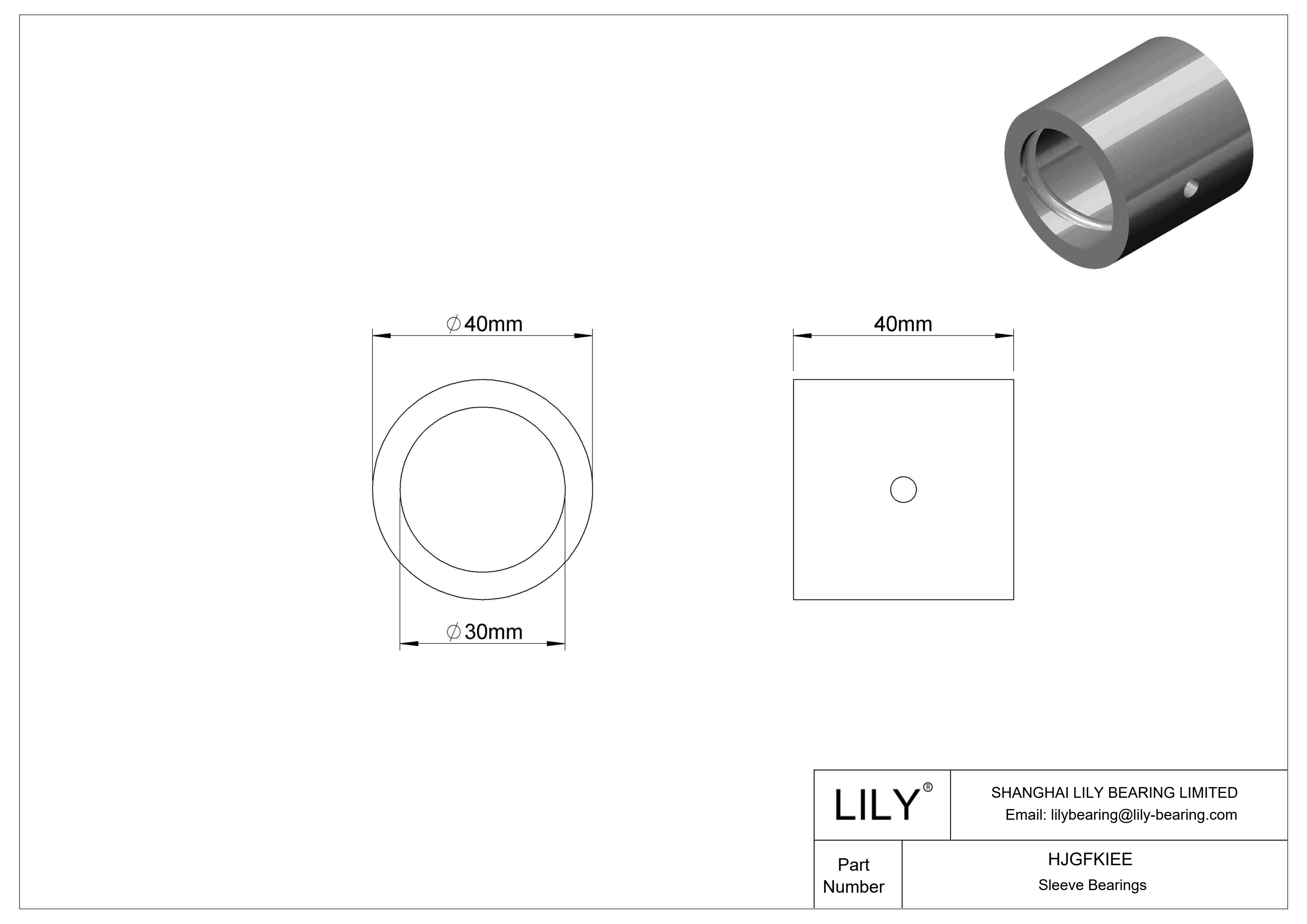 HJGFKIEE Rodamientos de manguito polivalentes con ranura cad drawing