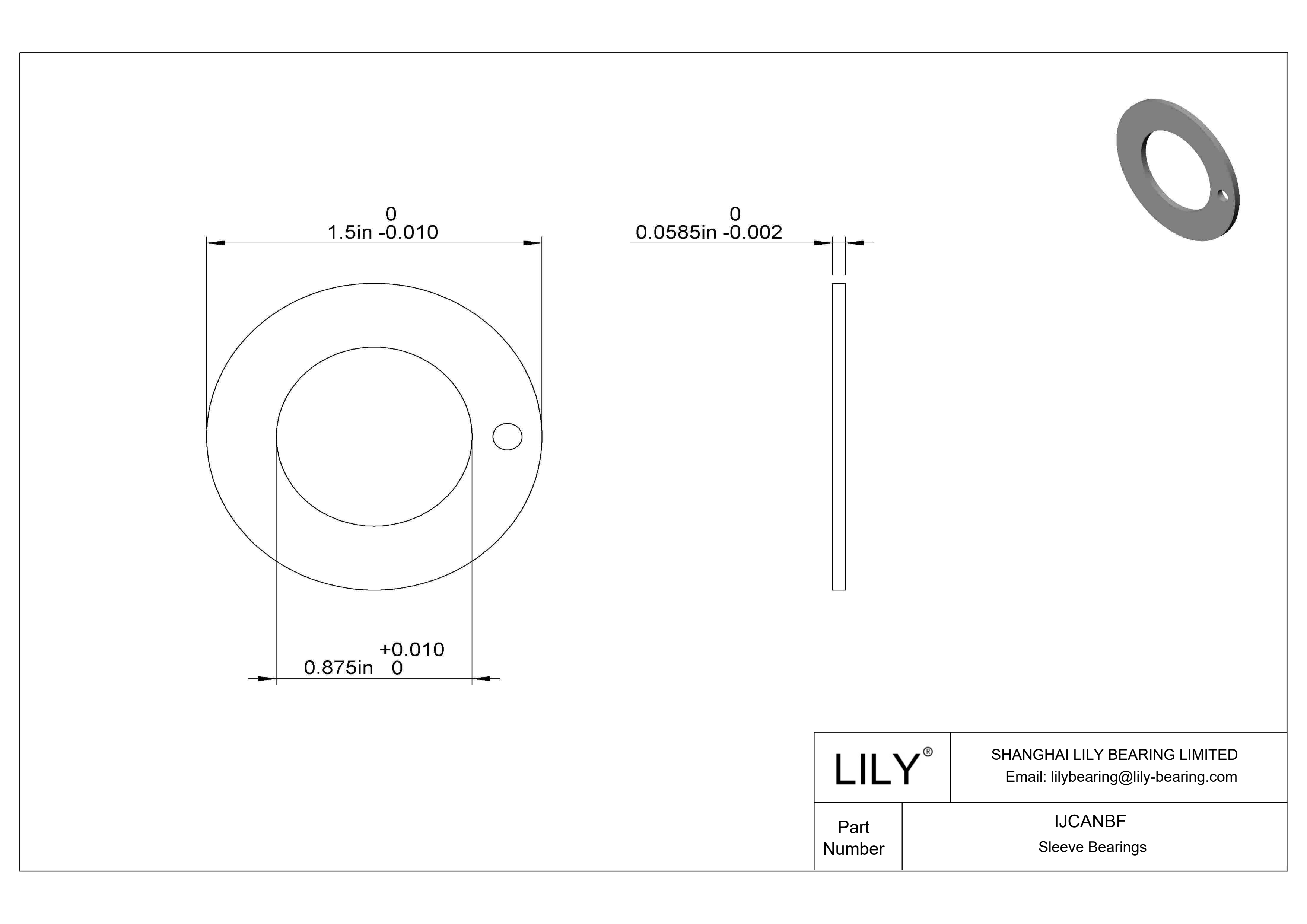 IJCANBF Rodamientos axiales de funcionamiento en seco para cargas ligeras cad drawing