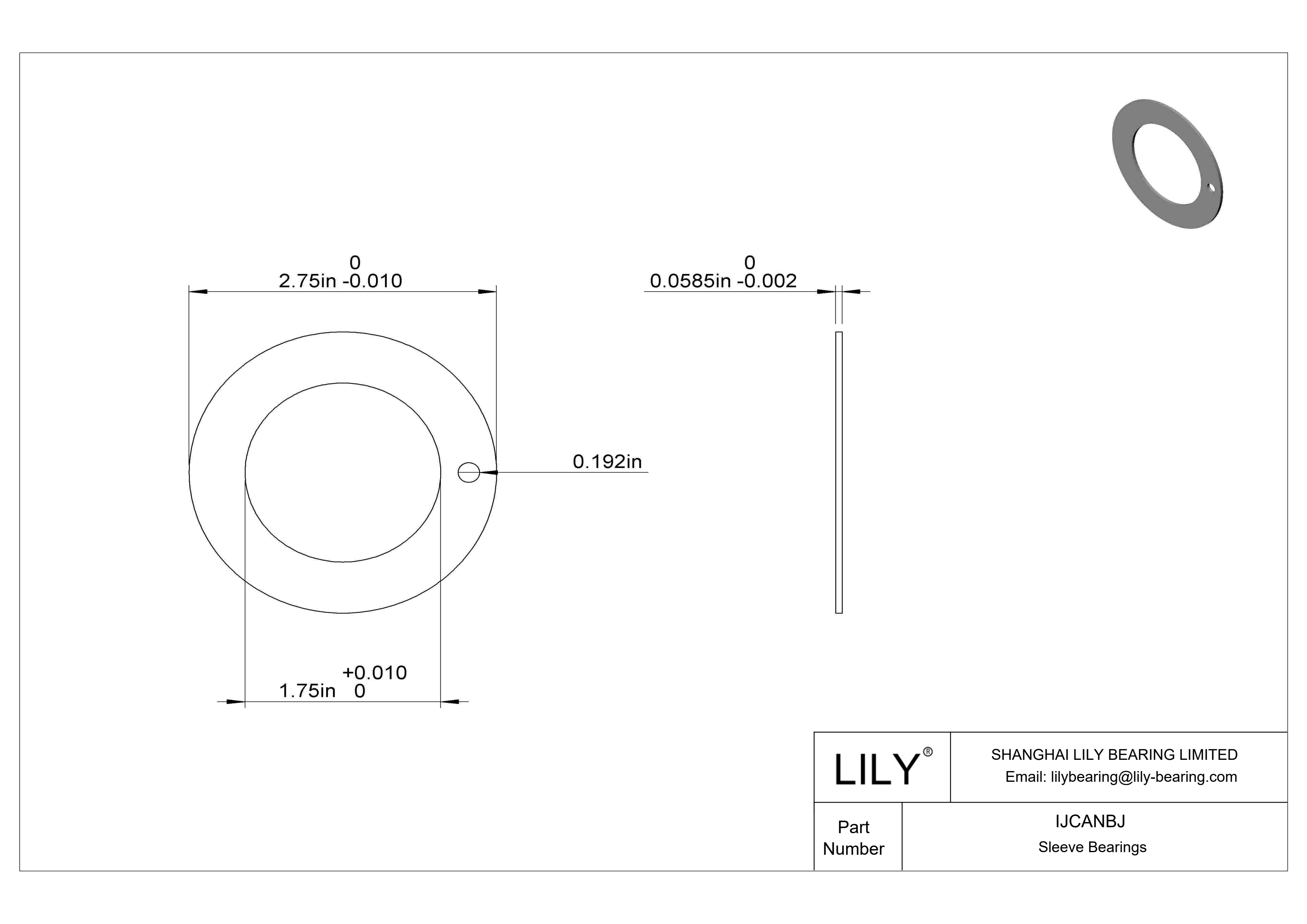 IJCANBJ Rodamientos axiales de funcionamiento en seco para cargas ligeras cad drawing