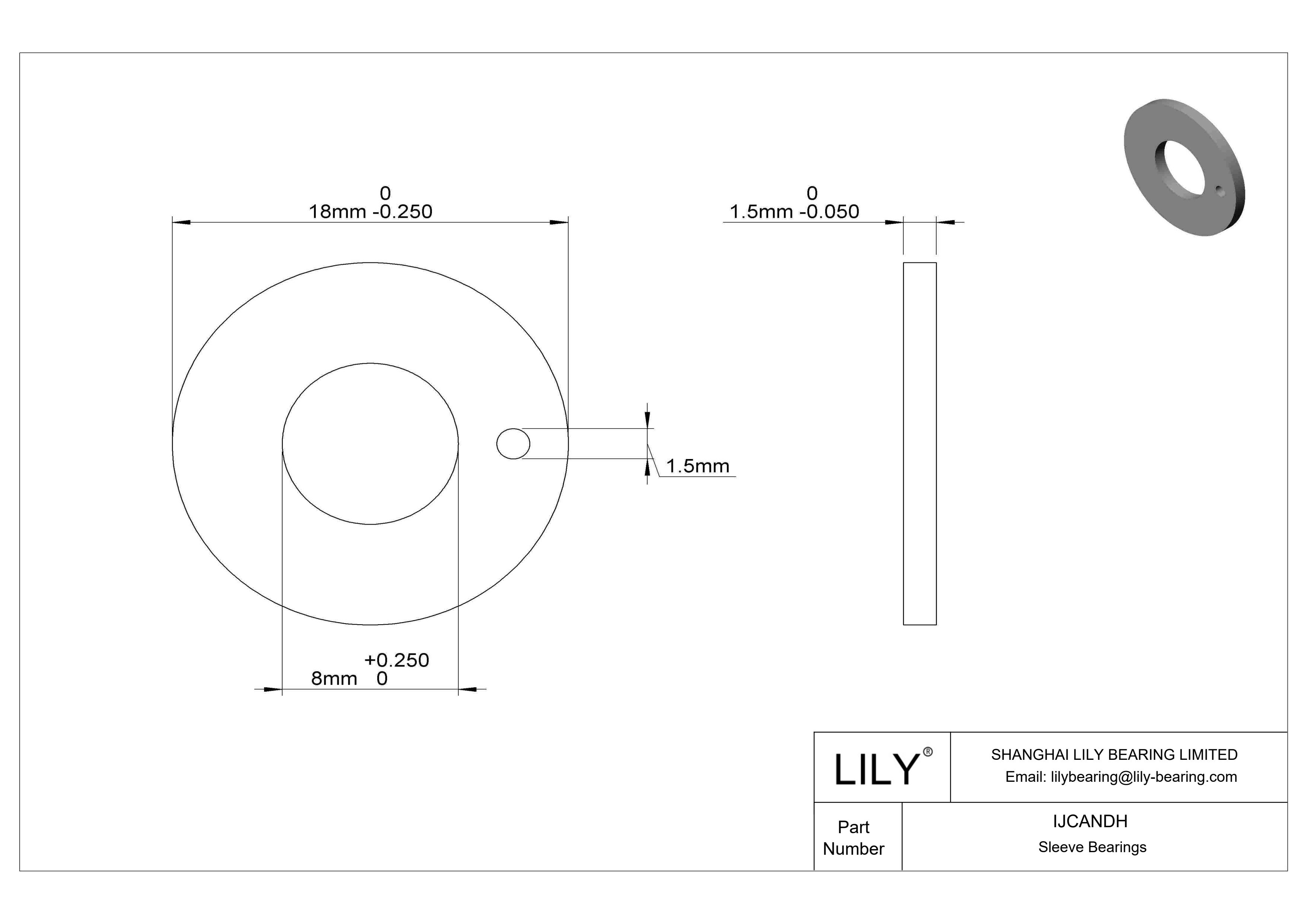 IJCANDH Rodamientos axiales de funcionamiento en seco para cargas ligeras cad drawing