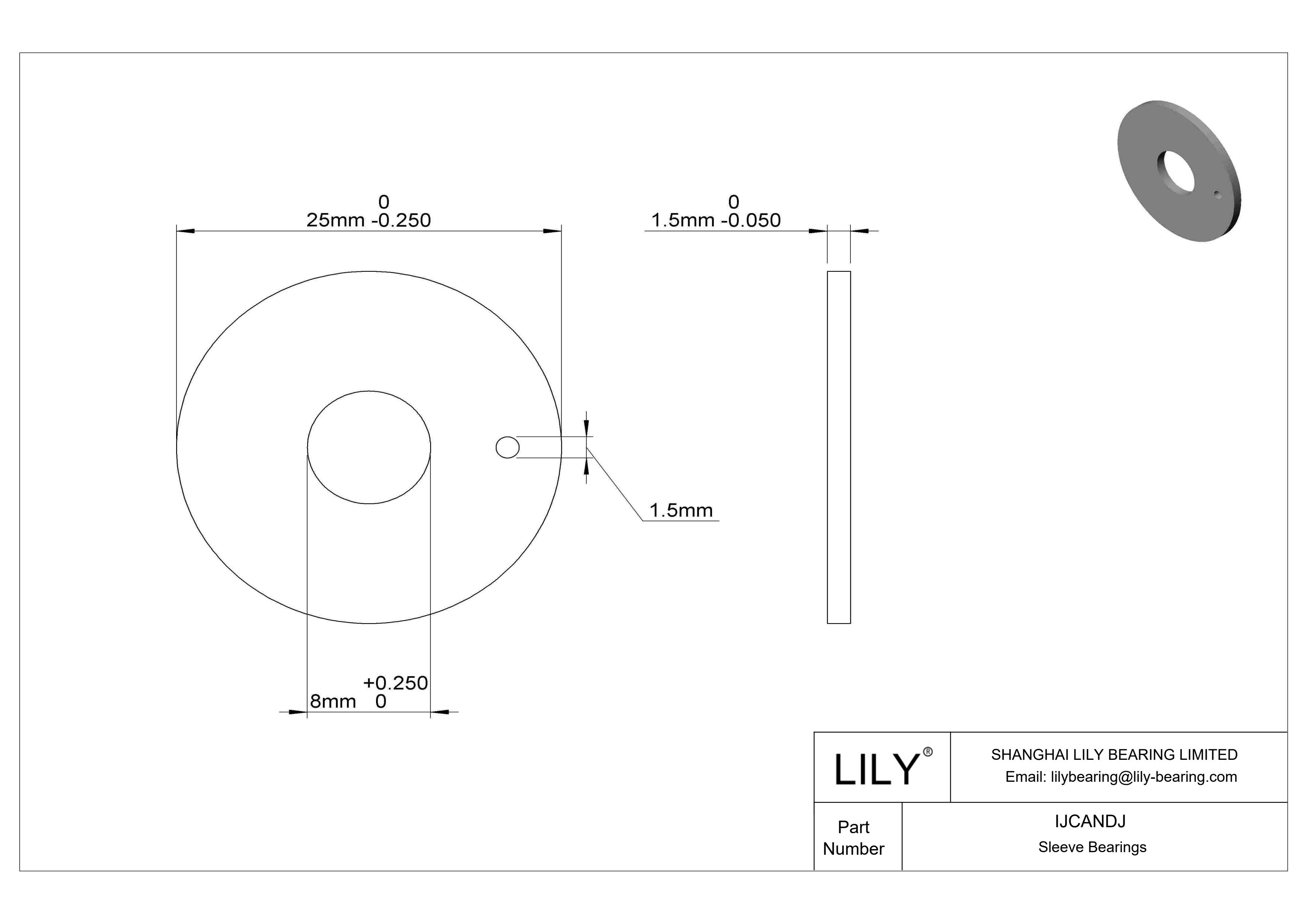 IJCANDJ 轻载干运行推力轴承 cad drawing