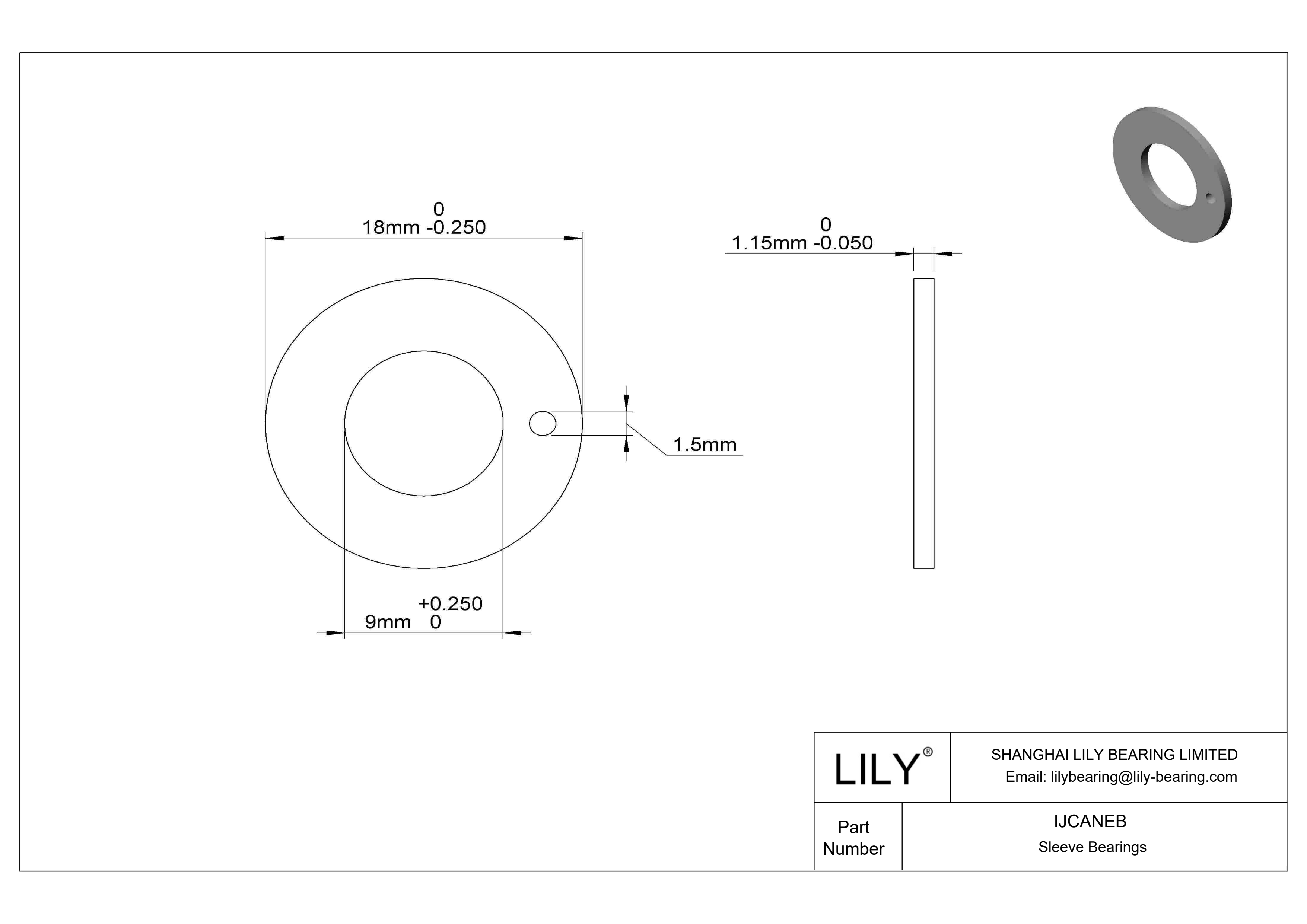 IJCANEB 轻载干运行推力轴承 cad drawing