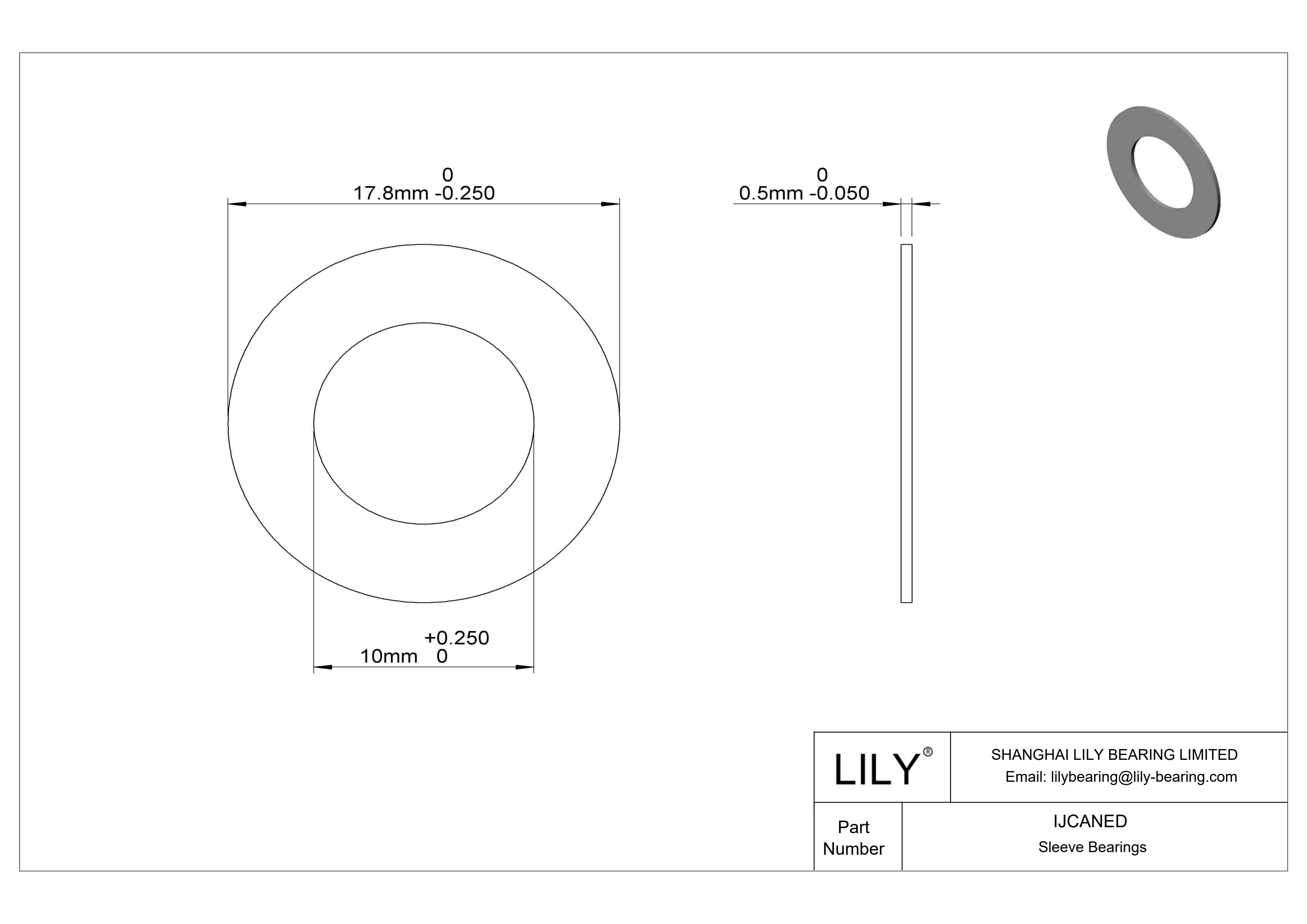 IJCANED 轻载干运行推力轴承 cad drawing