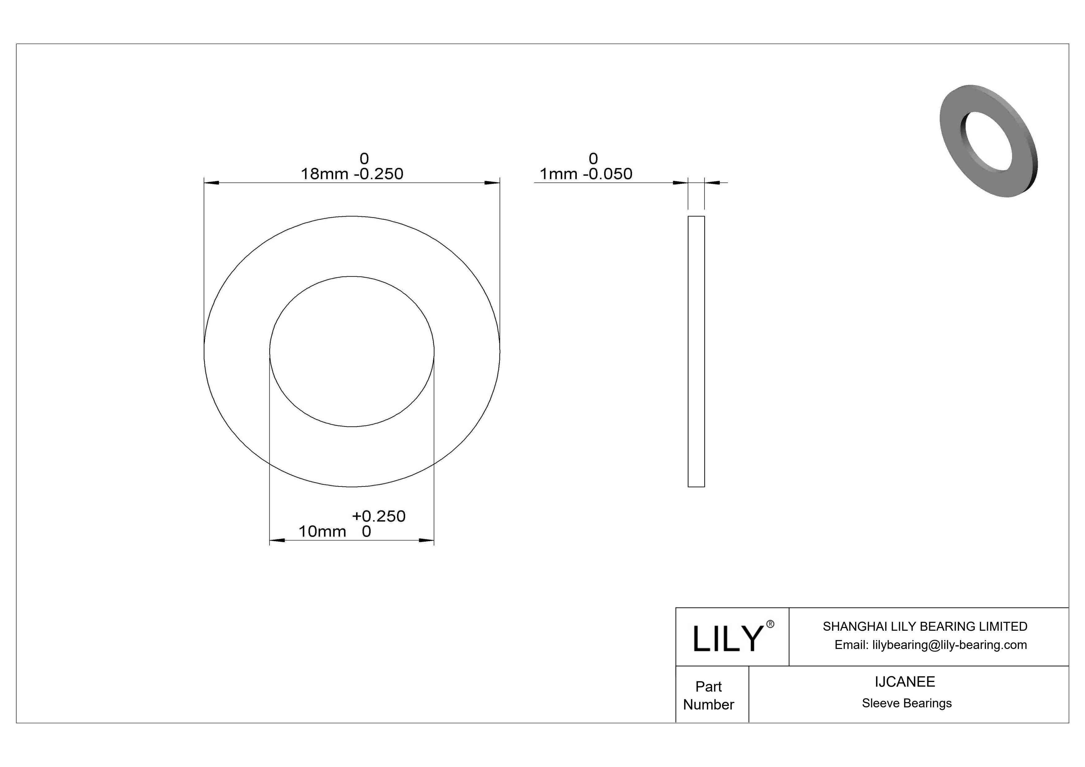 IJCANEE 轻载干运行推力轴承 cad drawing