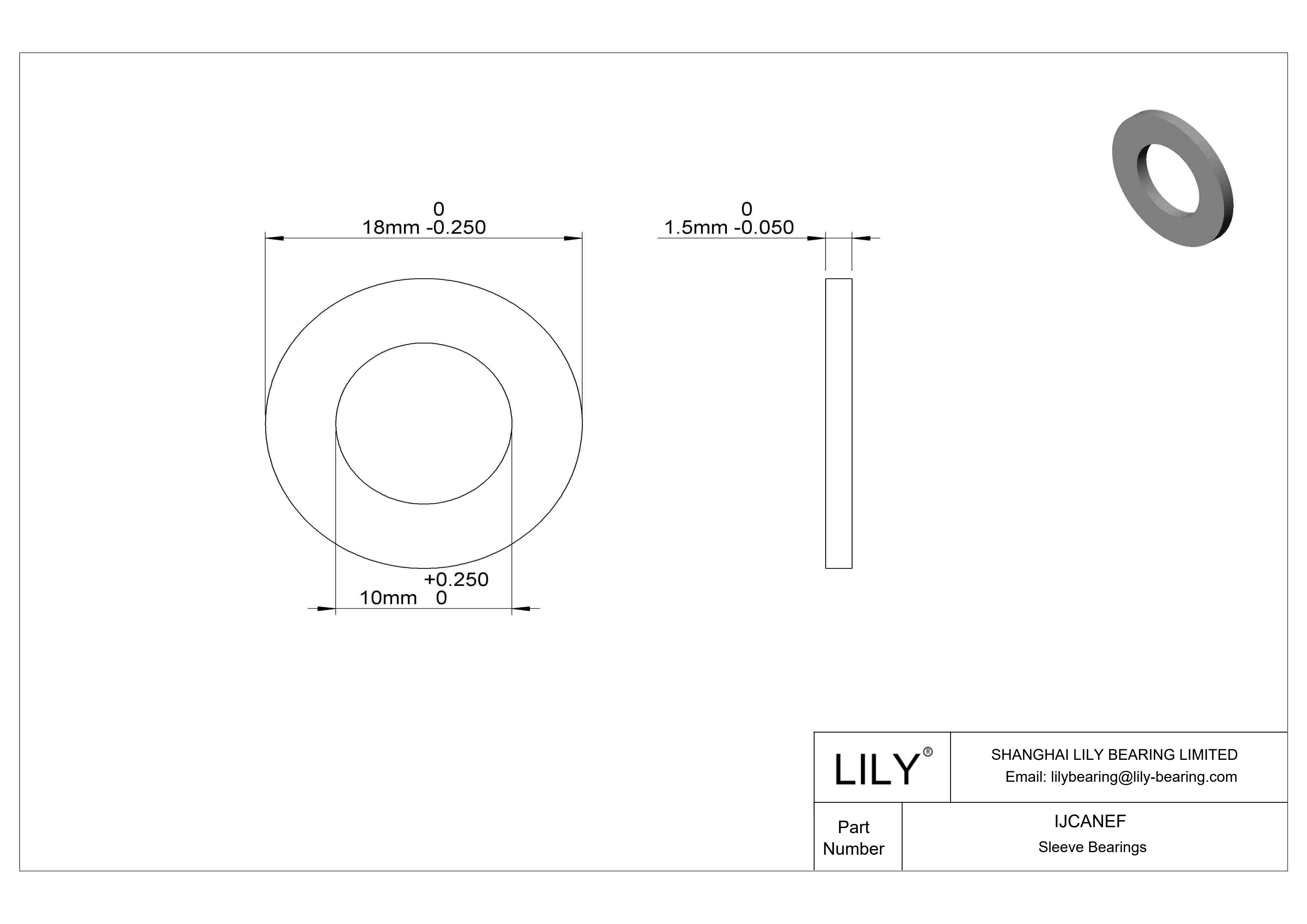 IJCANEF 轻载干运行推力轴承 cad drawing