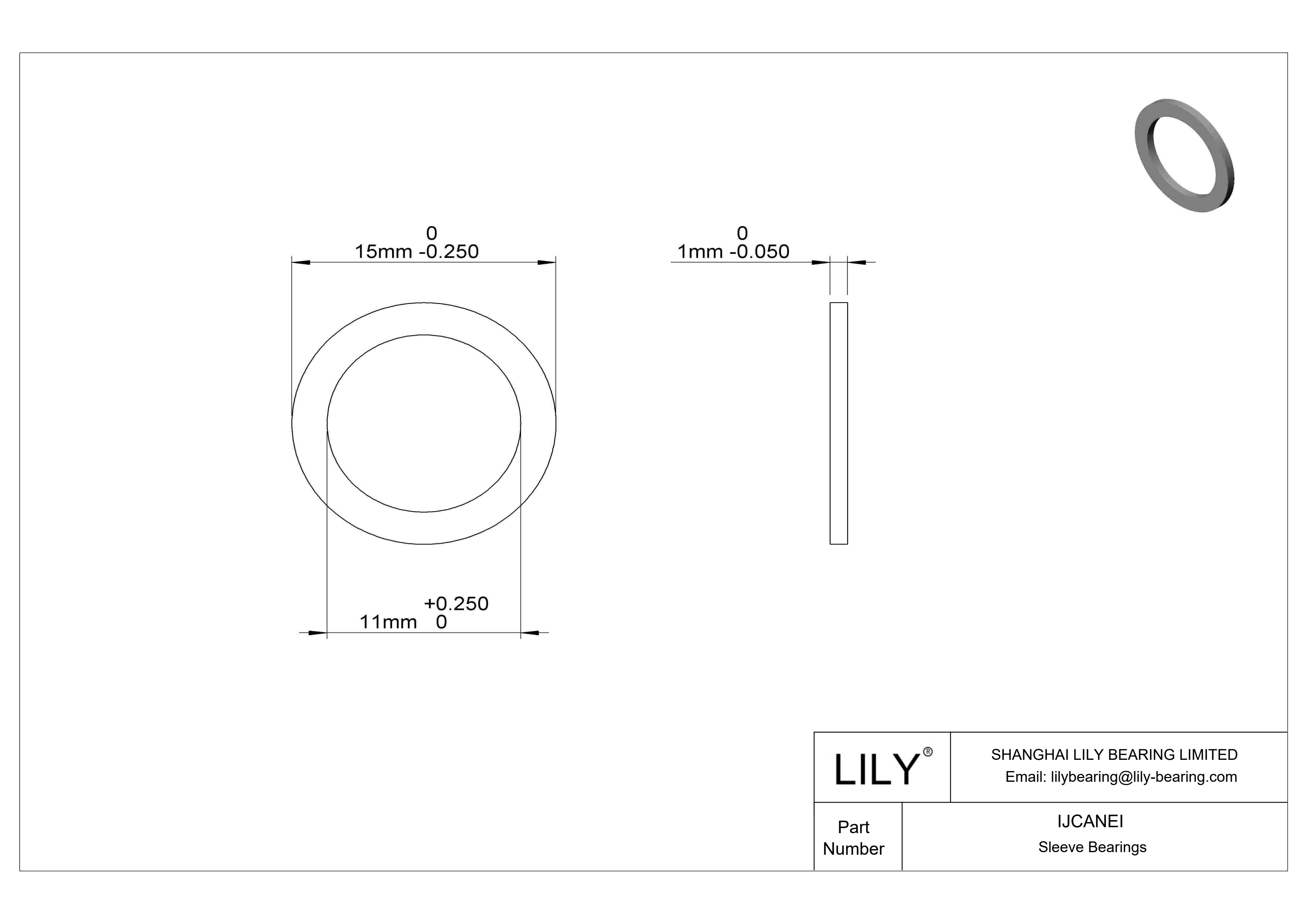 IJCANEI 轻载干运行推力轴承 cad drawing