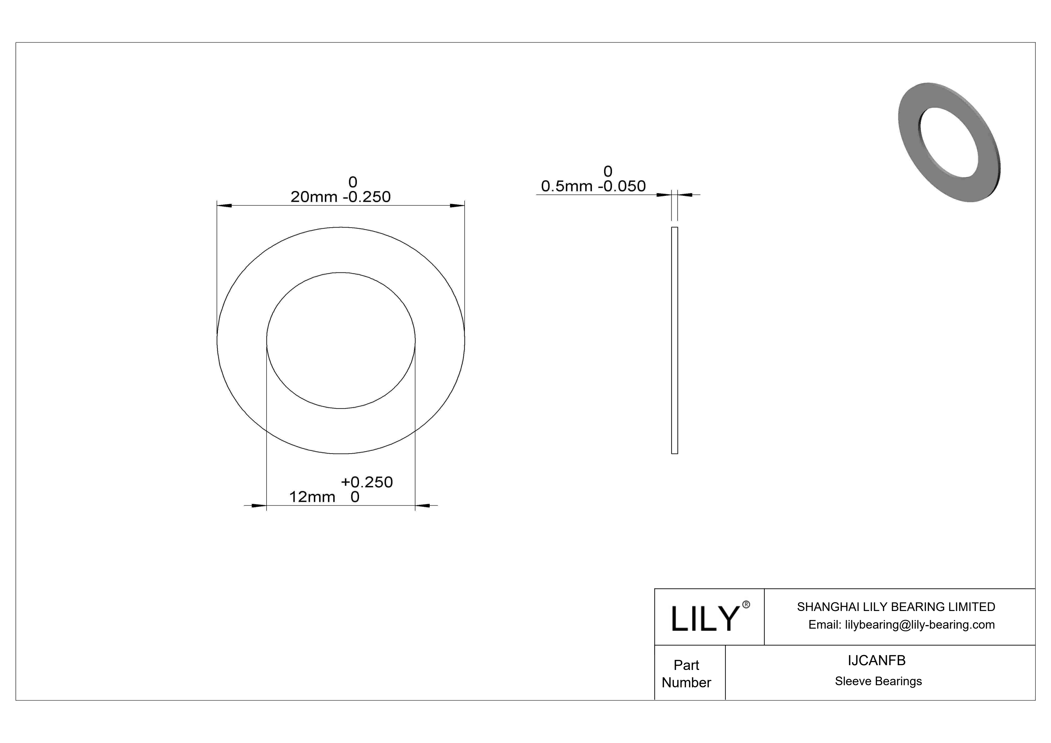 IJCANFB 轻载干运行推力轴承 cad drawing