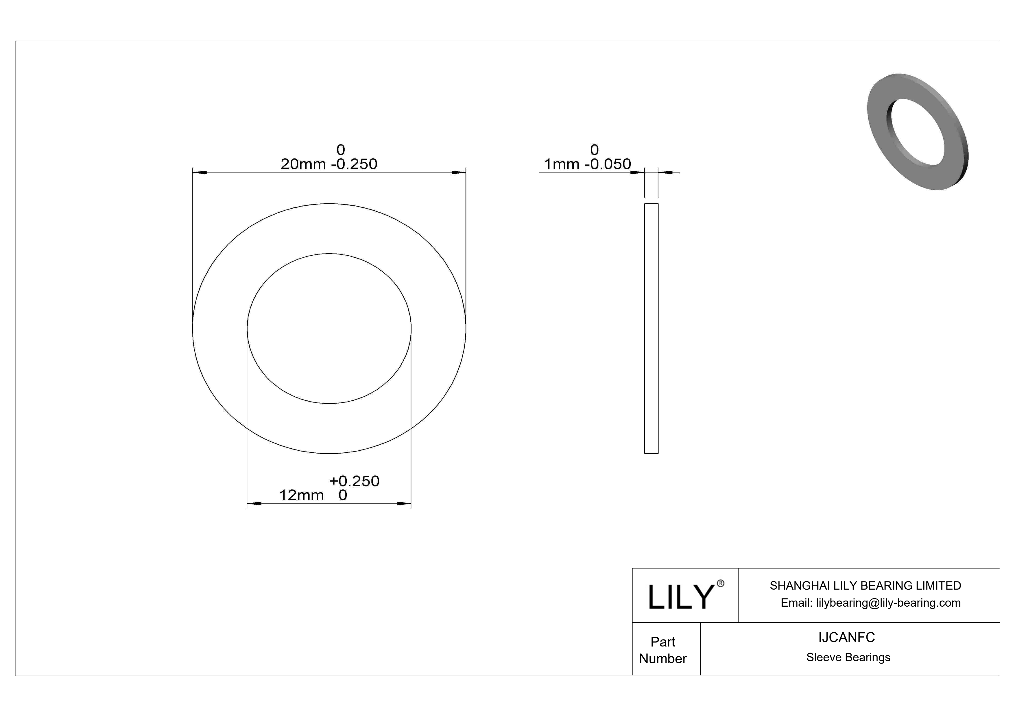 IJCANFC 轻载干运行推力轴承 cad drawing