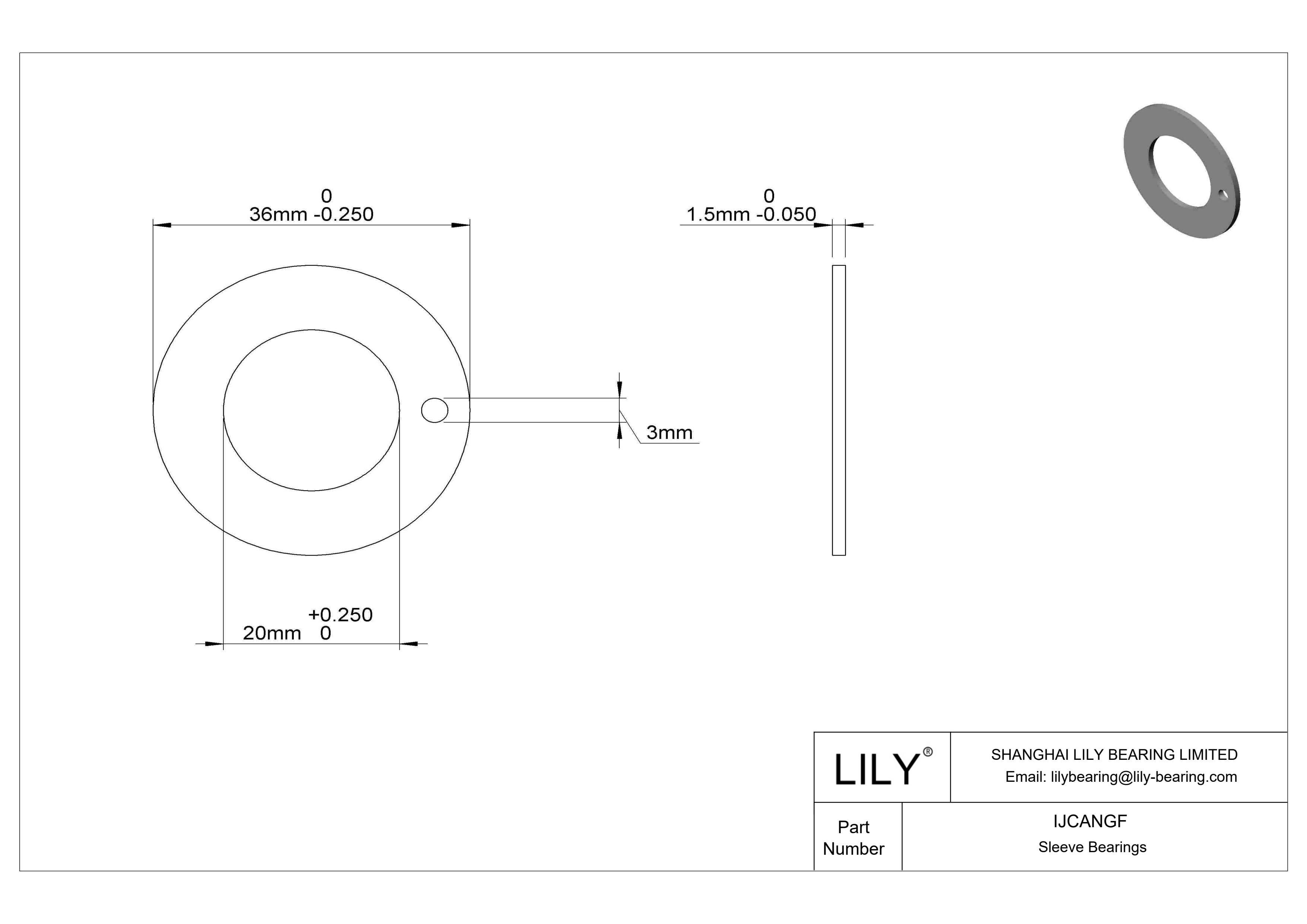 IJCANGF 轻载干运行推力轴承 cad drawing