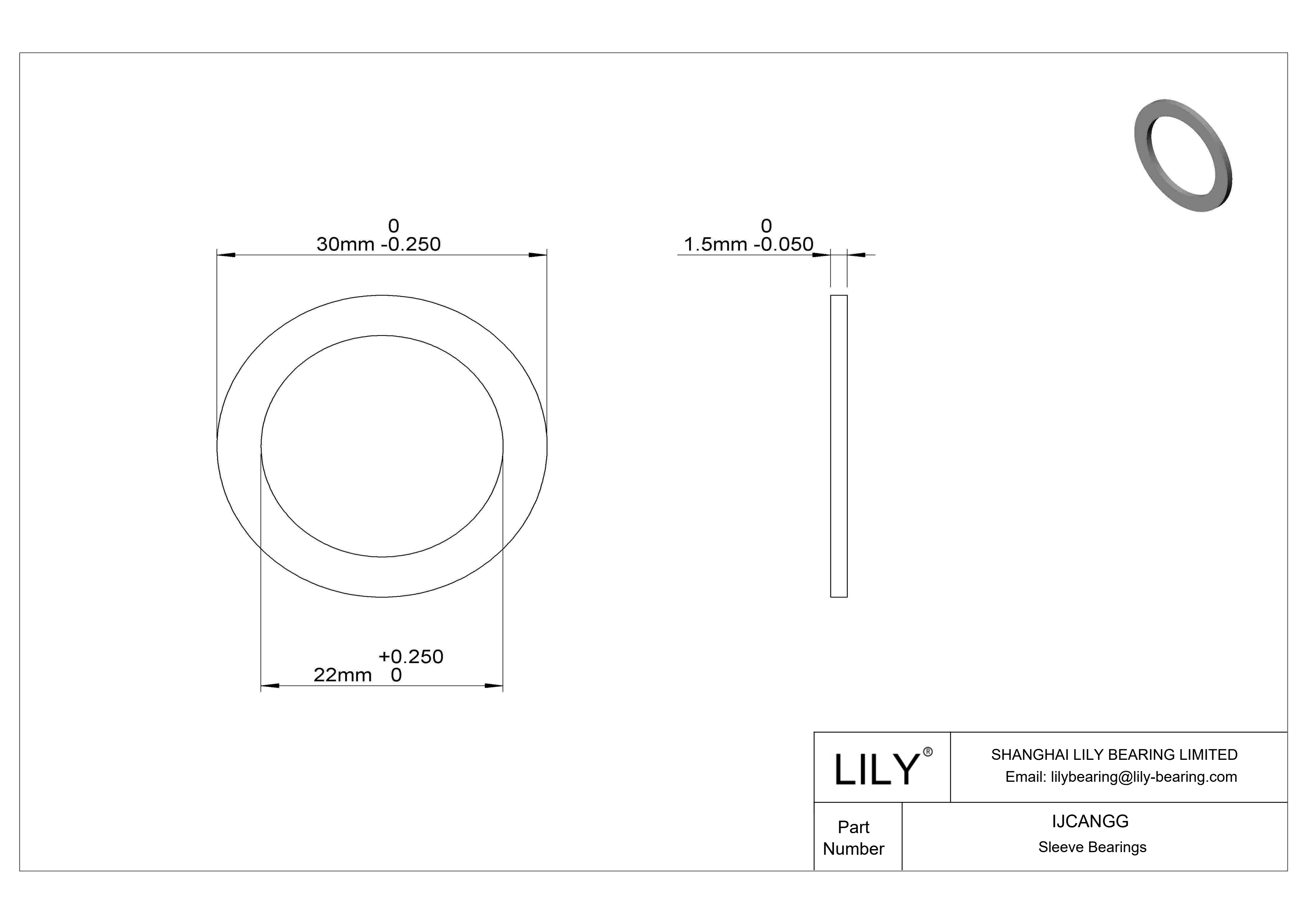 IJCANGG Rodamientos axiales de funcionamiento en seco para cargas ligeras cad drawing