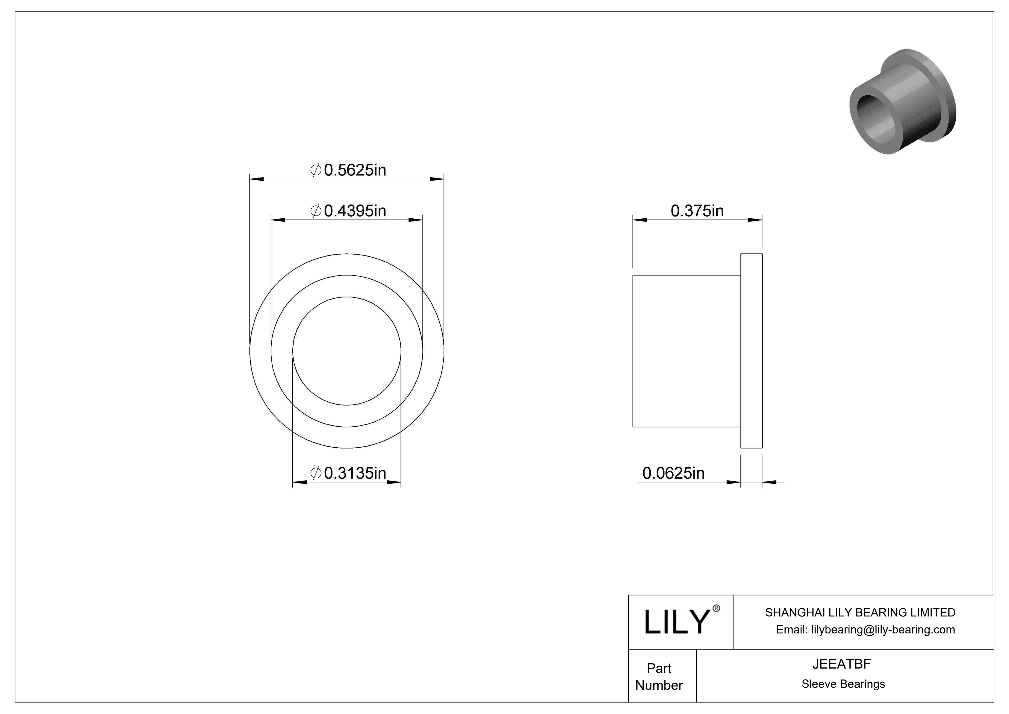 JEEATBF 高温干运转法兰滑动轴承 cad drawing