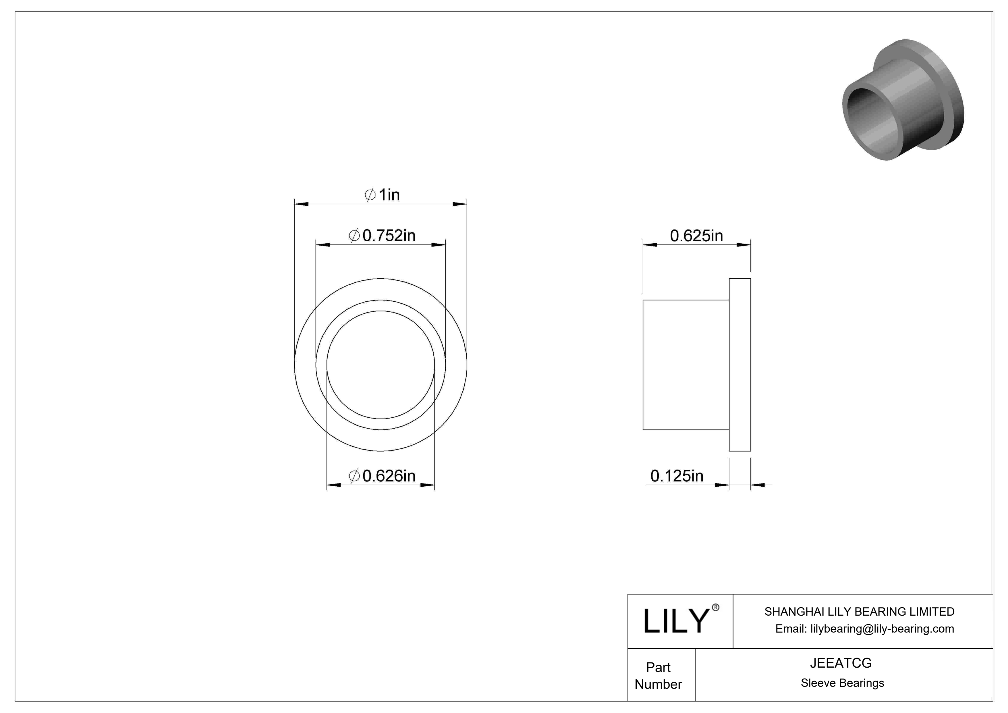 JEEATCG 高温干运转法兰滑动轴承 cad drawing