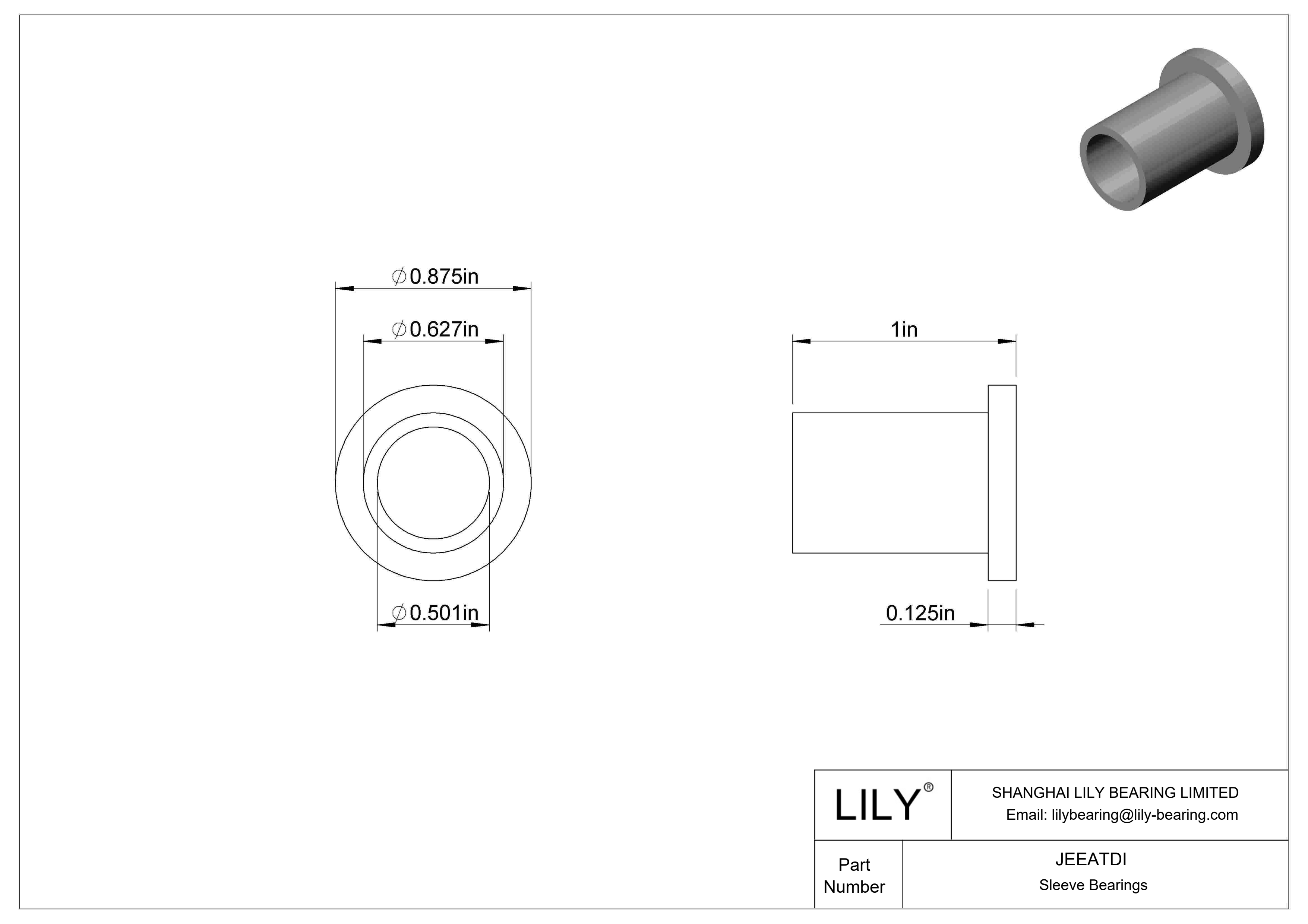 JEEATDI 高温干运转法兰滑动轴承 cad drawing