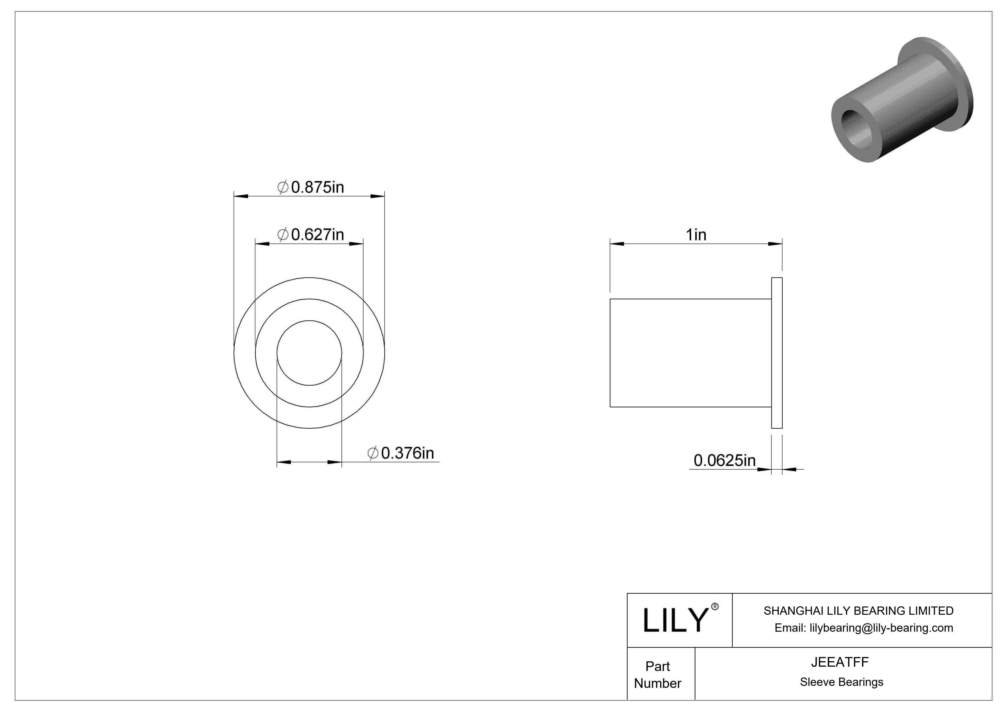 JEEATFF 高温干运转法兰滑动轴承 cad drawing