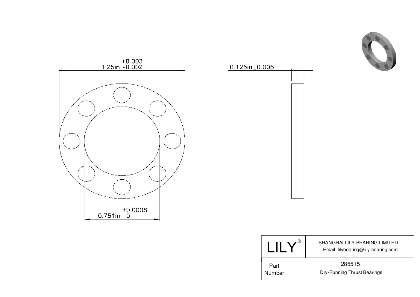 CIFFTF High-Temperature Dry-Running Thrust Bearings cad drawing