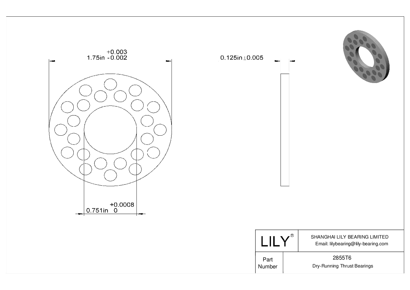 CIFFTG High-Temperature Dry-Running Thrust Bearings cad drawing