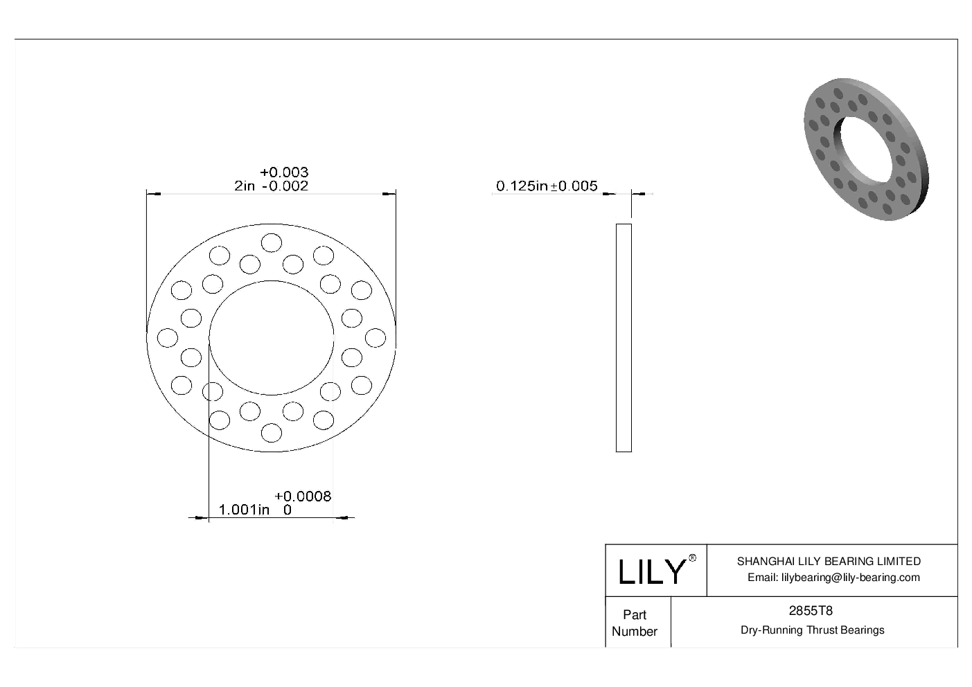 CIFFTI High-Temperature Dry-Running Thrust Bearings cad drawing