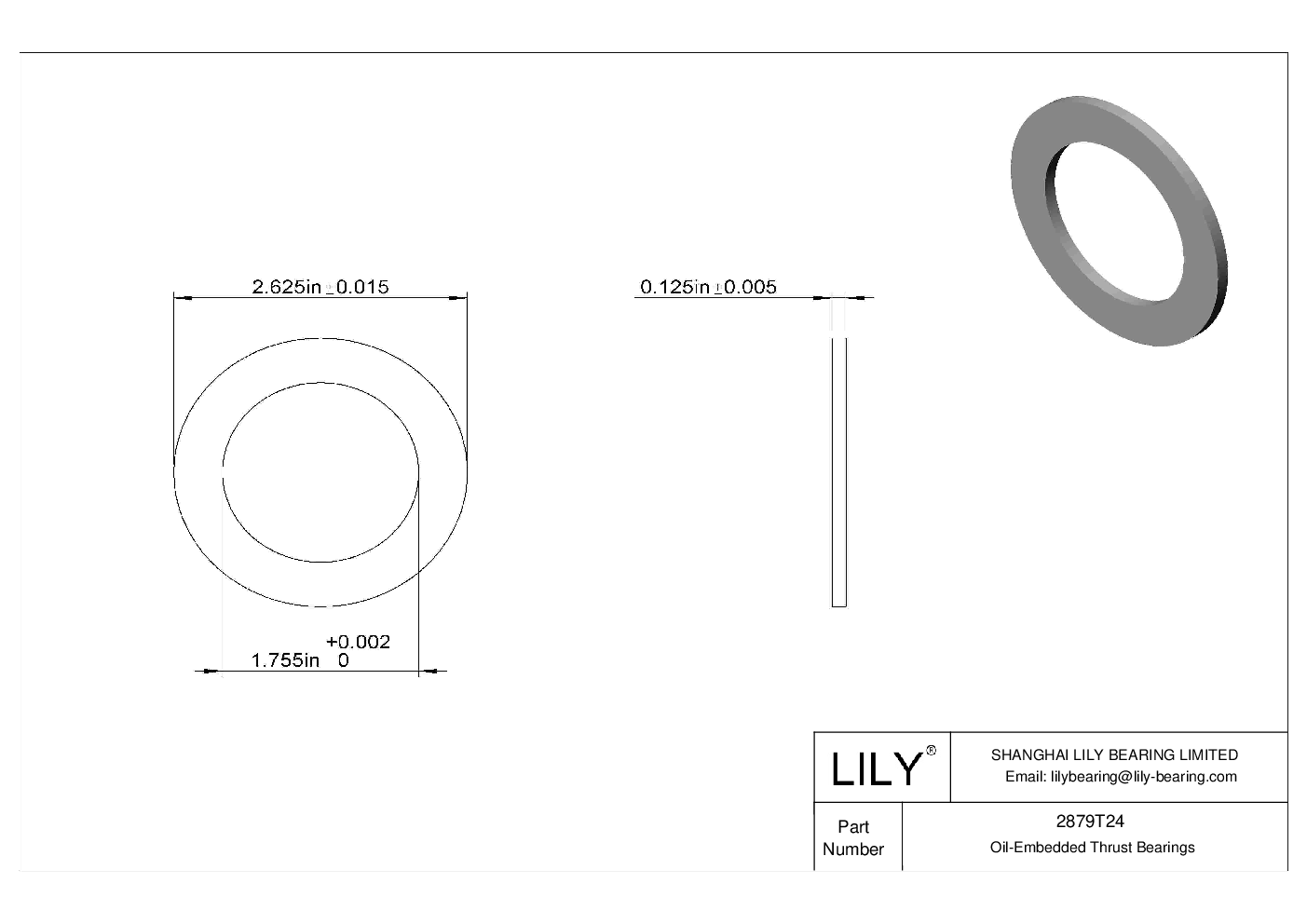 CIHJTCE High-Load Oil-Embedded Thrust Bearings cad drawing