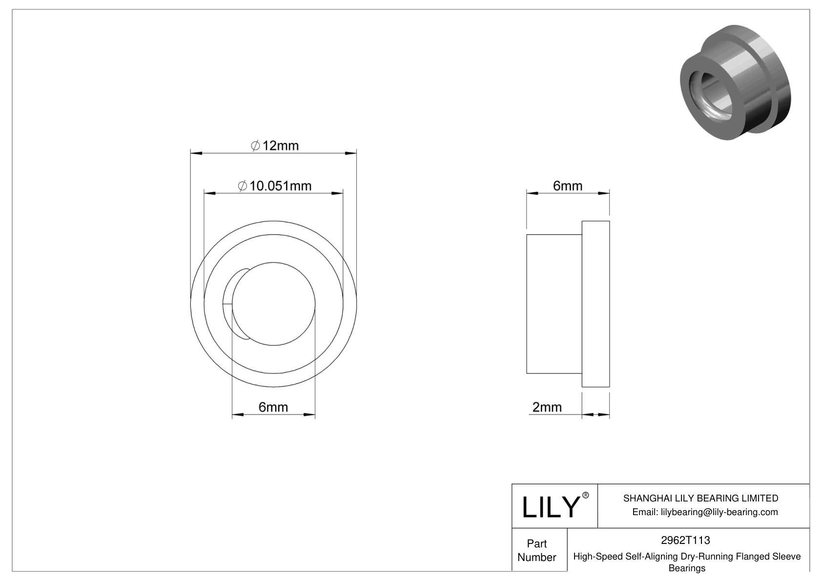 CJGCTBBD High-Temperature Dry-Running Flanged Sleeve Bearings cad drawing