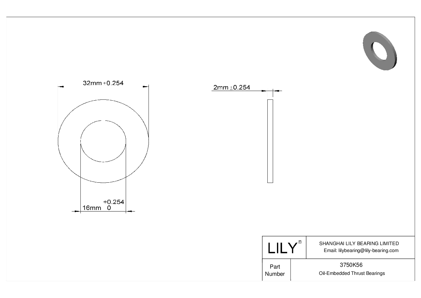 DHFAKFG High-Load Oil-Embedded Thrust Bearings cad drawing