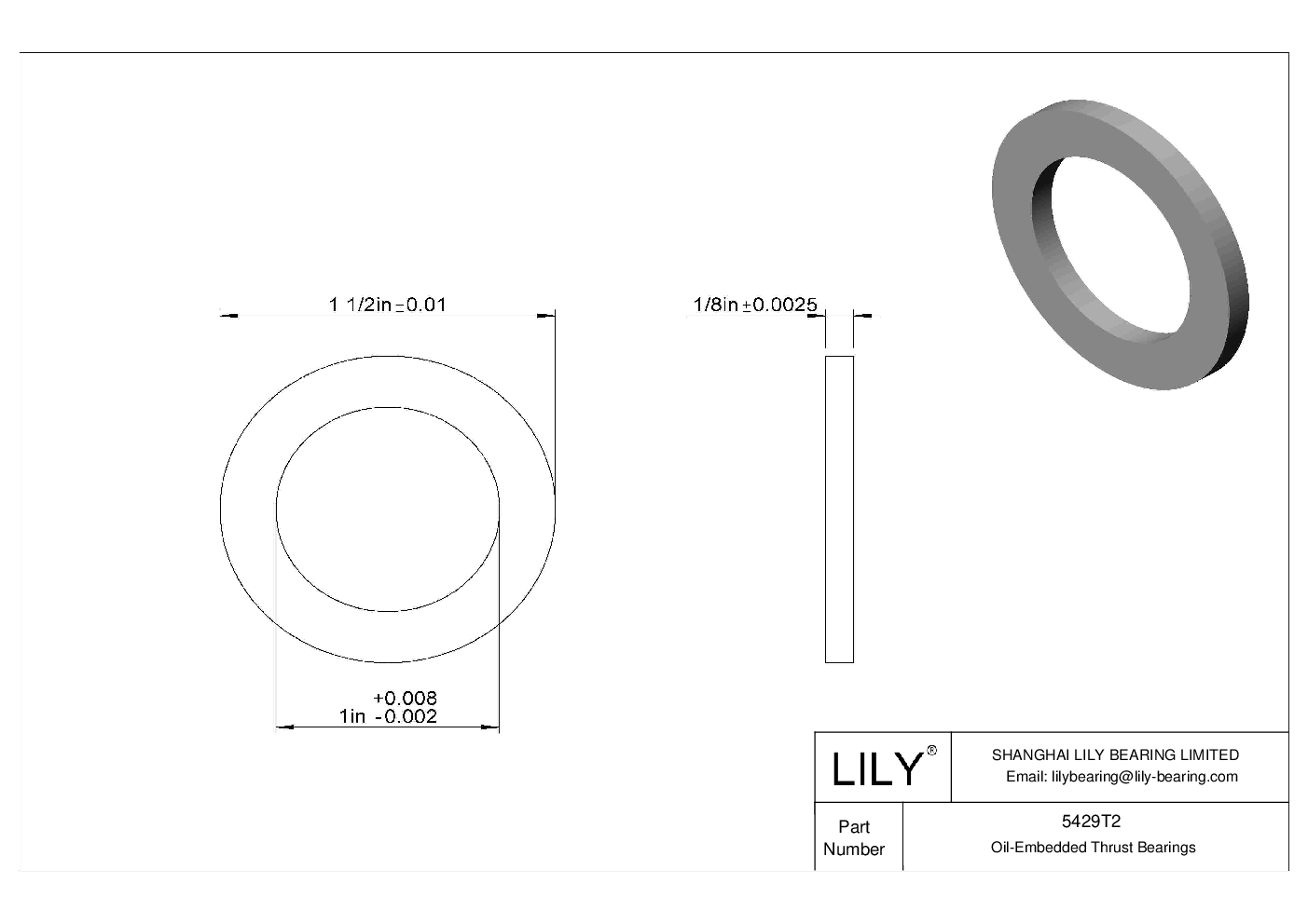 FECJTC Food Industry Oil-Embedded Thrust Bearings cad drawing