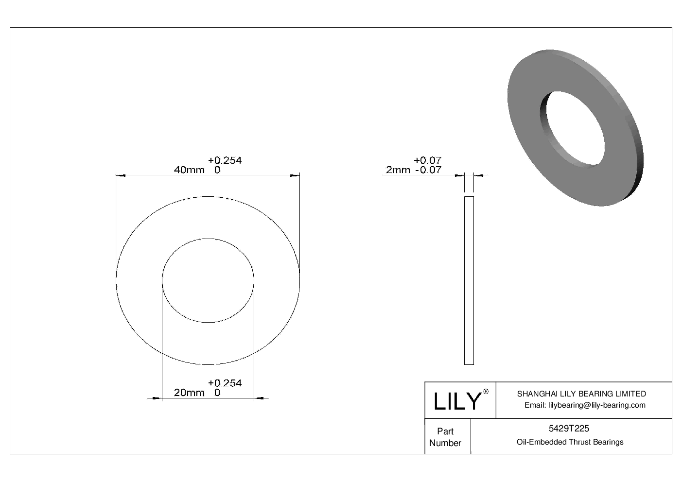 FECJTCCF Food Industry Oil-Embedded Thrust Bearings cad drawing