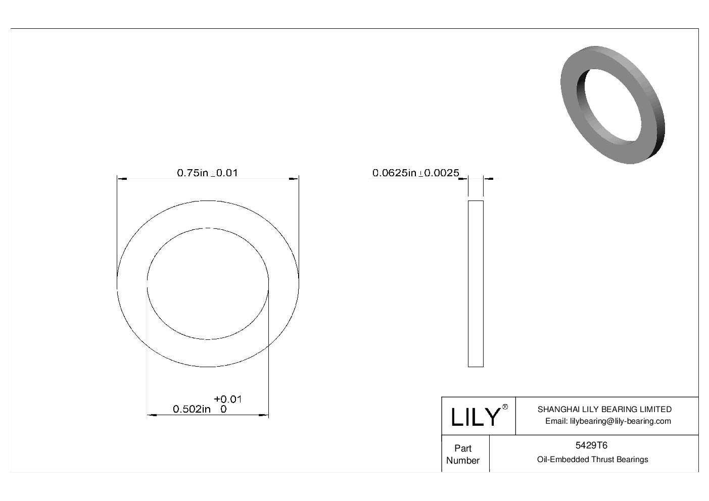 FECJTG Food Industry Oil-Embedded Thrust Bearings cad drawing