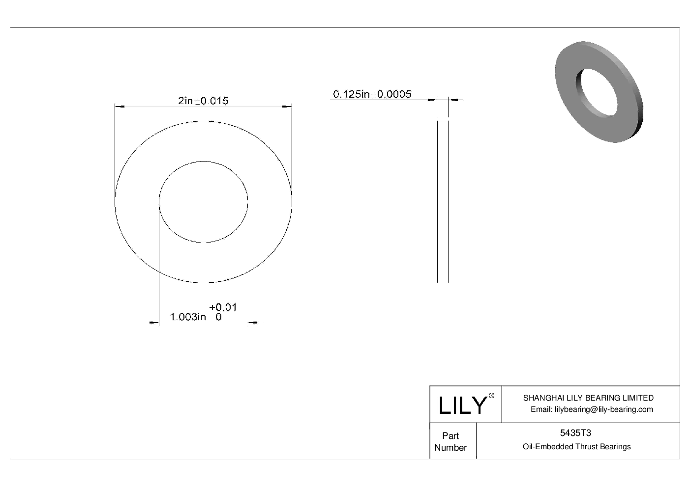 FEDFTD High-Load Food Industry Oil-Embedded Thrust Bearings cad drawing