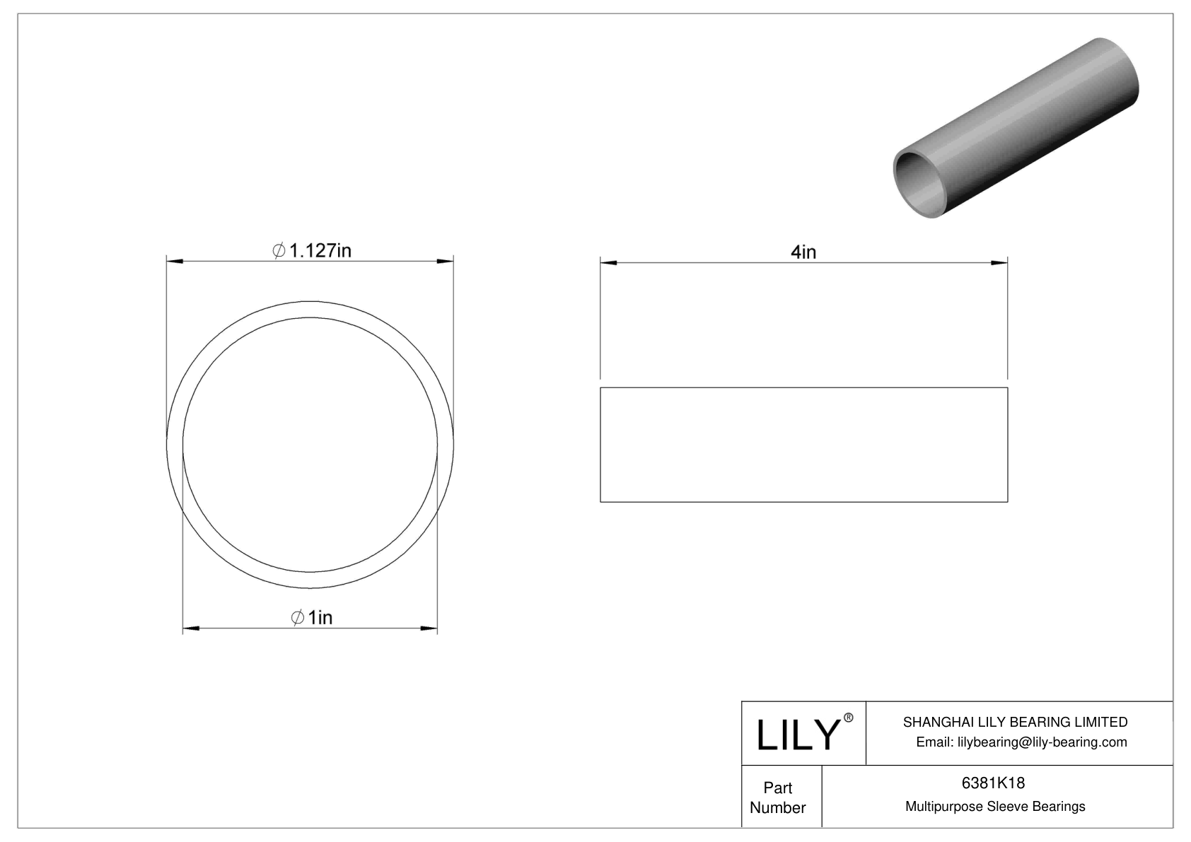 GDIBKBI Multipurpose Sleeve Bearings cad drawing