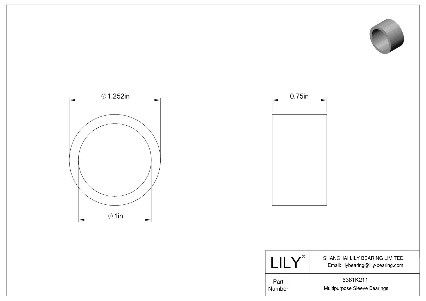 GDIBKCBB Multipurpose Sleeve Bearings cad drawing