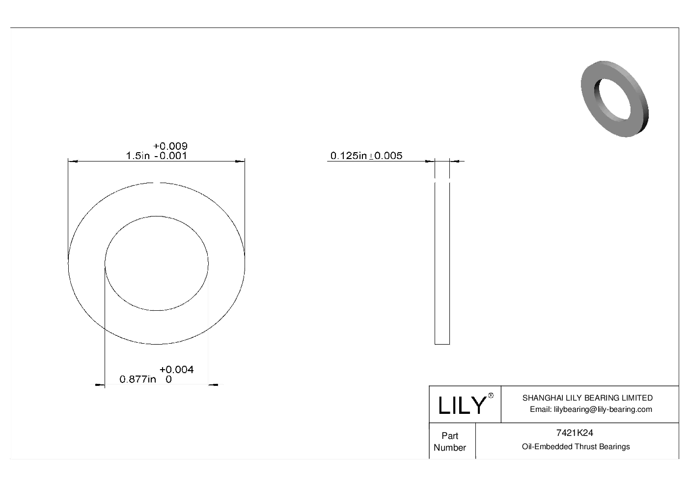 HECBKCE Ultra-Low-Friction Oil-Embedded Thrust Bearings cad drawing