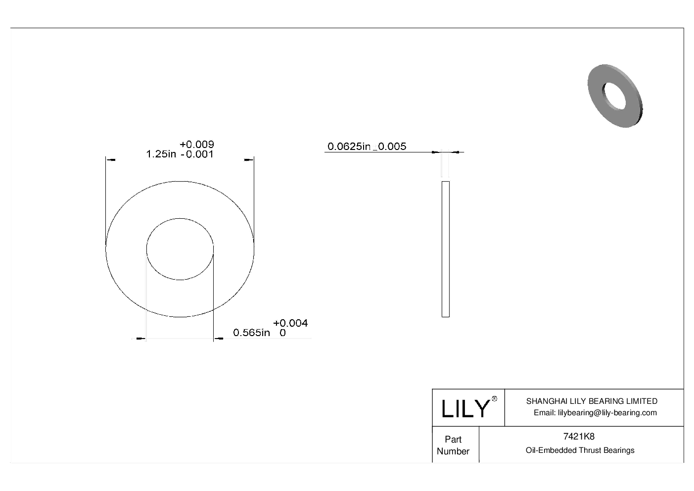 HECBKI Ultra-Low-Friction Oil-Embedded Thrust Bearings cad drawing