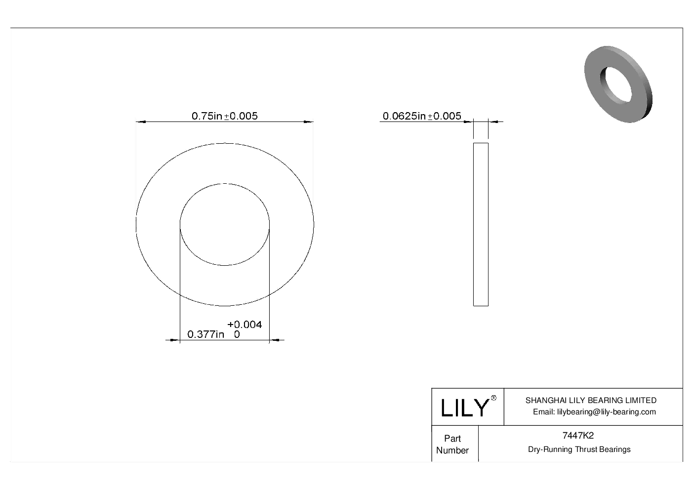 HEEHKC High-Temperature Dry-Running Thrust Bearings cad drawing