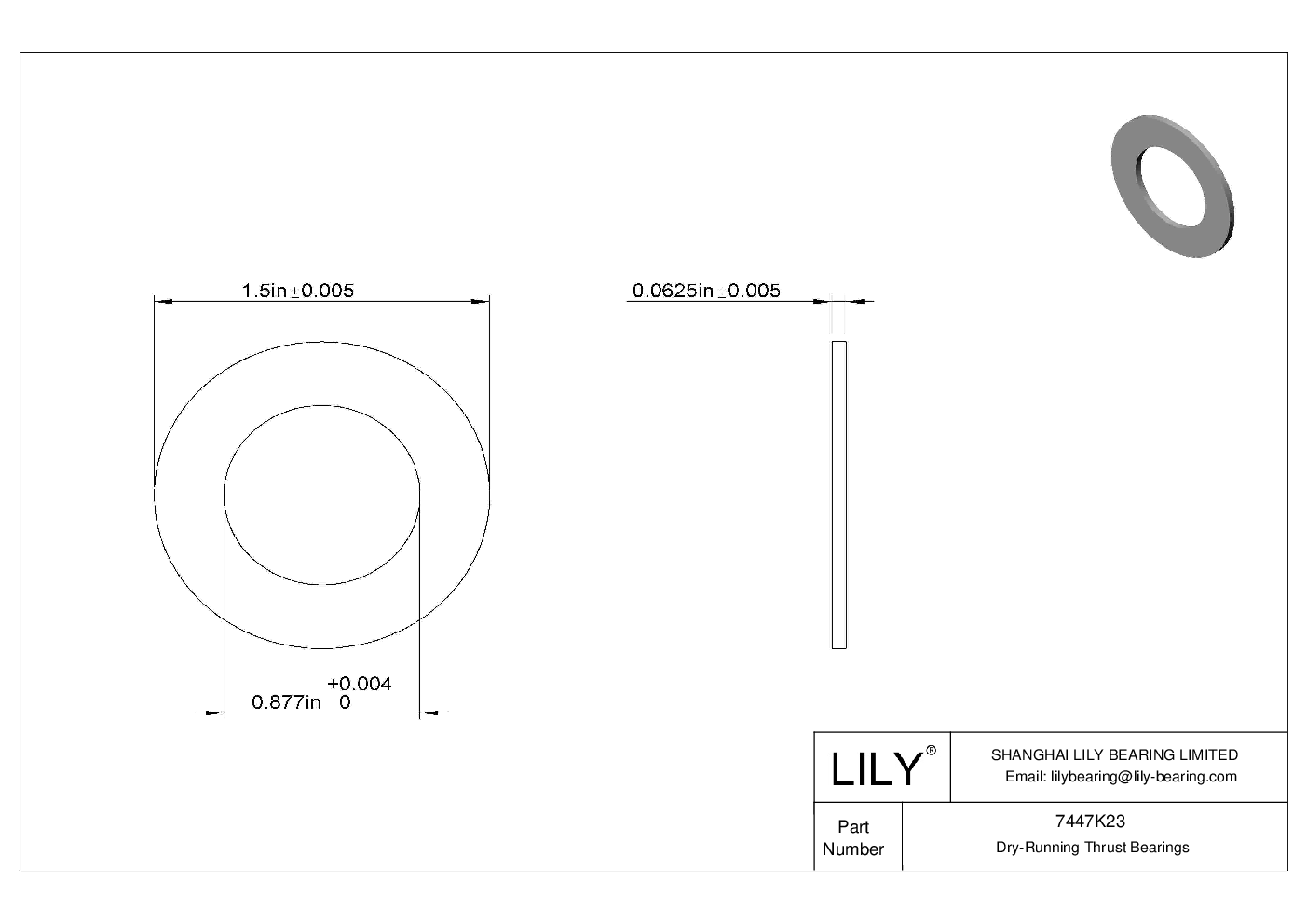 HEEHKCD High-Temperature Dry-Running Thrust Bearings cad drawing