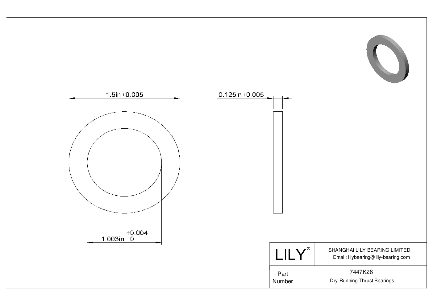 HEEHKCG High-Temperature Dry-Running Thrust Bearings cad drawing