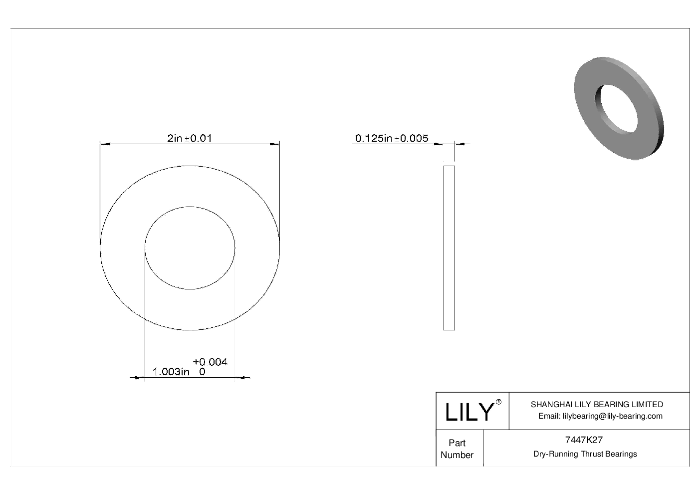 HEEHKCH High-Temperature Dry-Running Thrust Bearings cad drawing