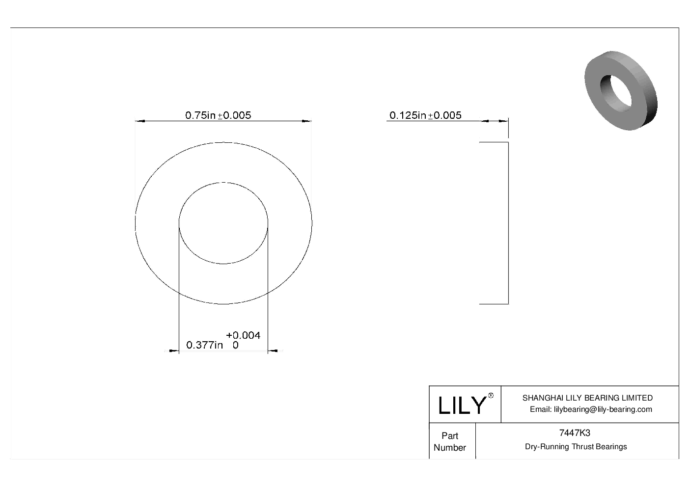 HEEHKD High-Temperature Dry-Running Thrust Bearings cad drawing