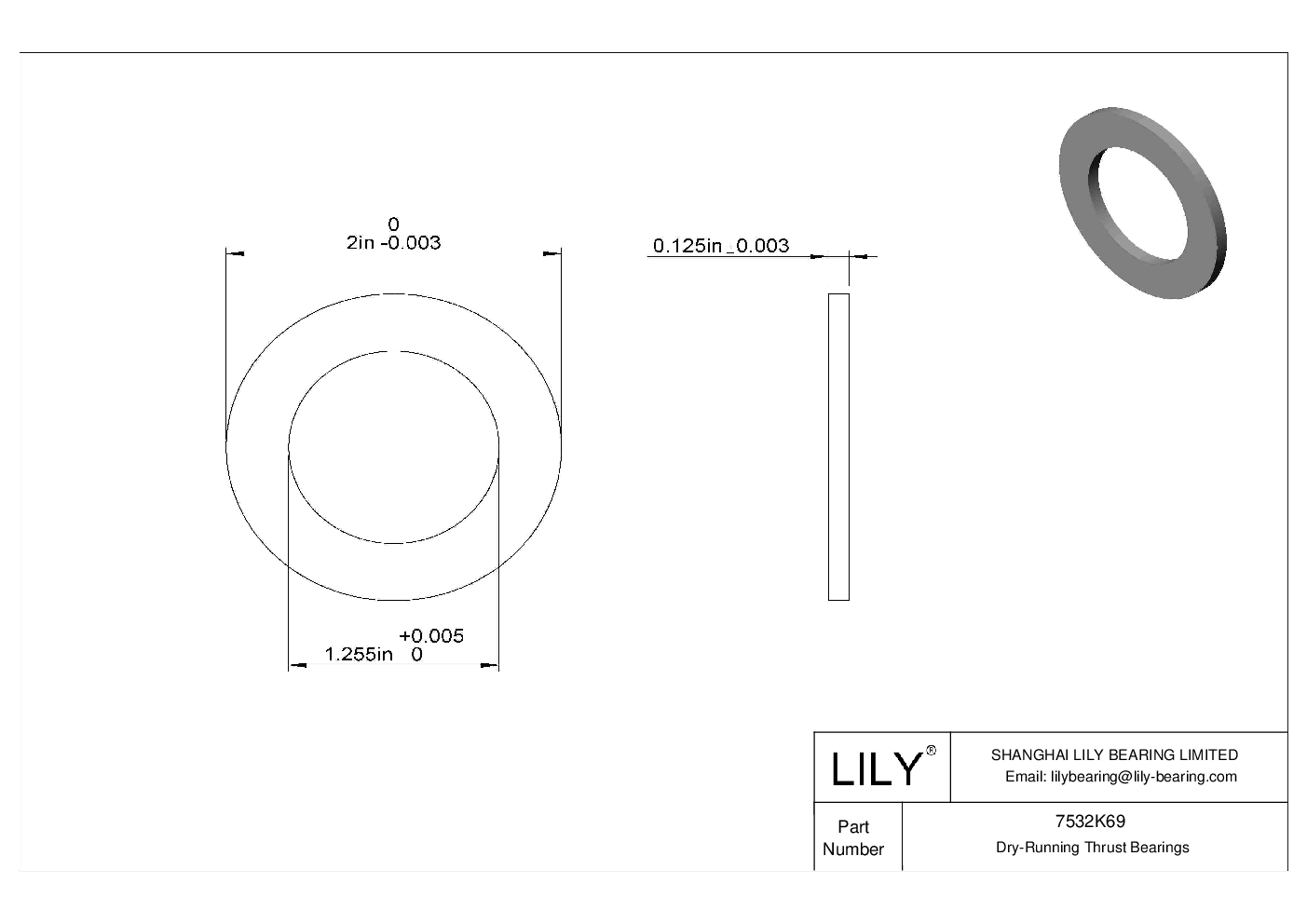 HFDCKGJ Water-Resistant Dry-Running Thrust Bearings cad drawing