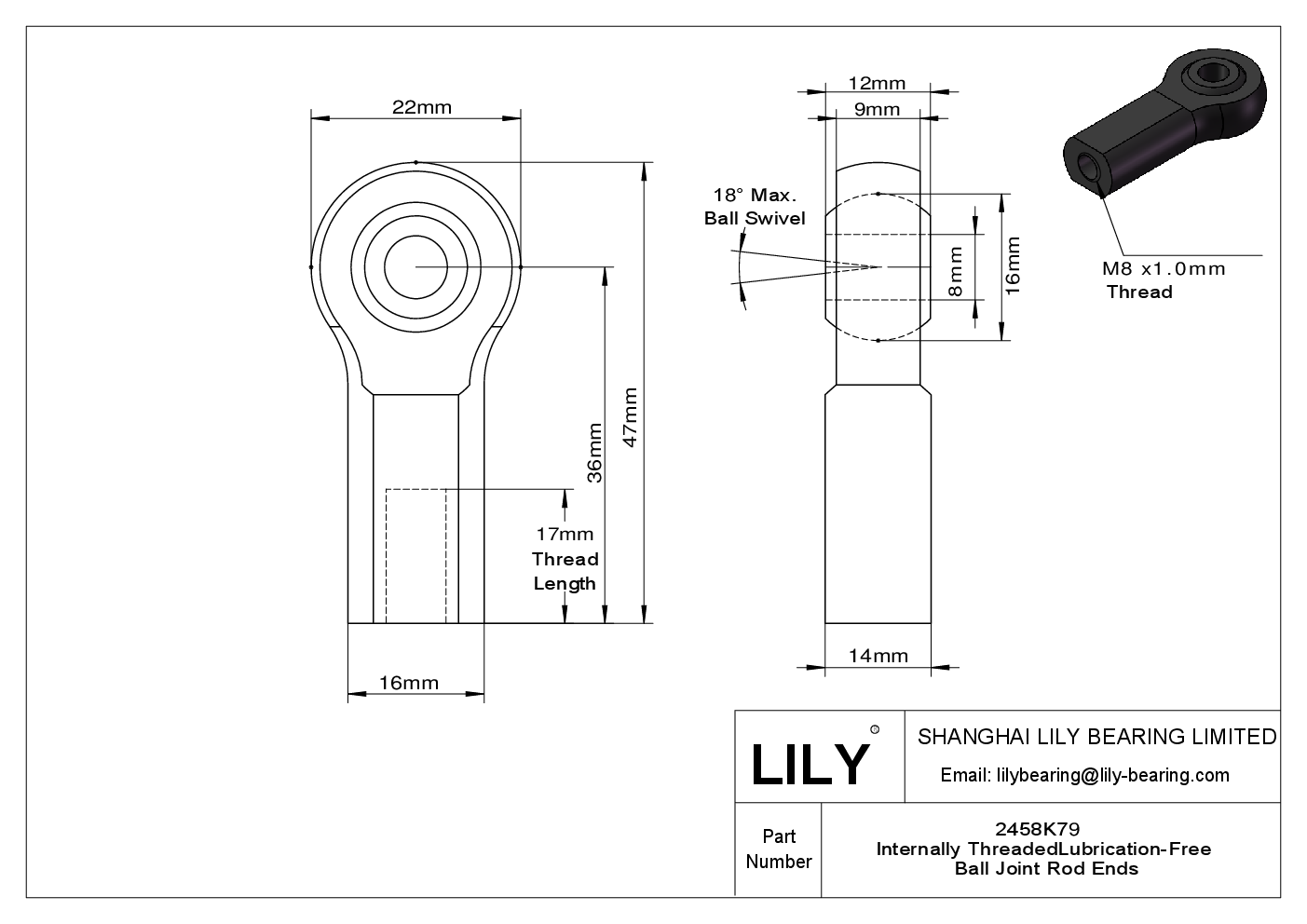 CEFIKHJ Cabezas de rótula de rosca hembra cad drawing