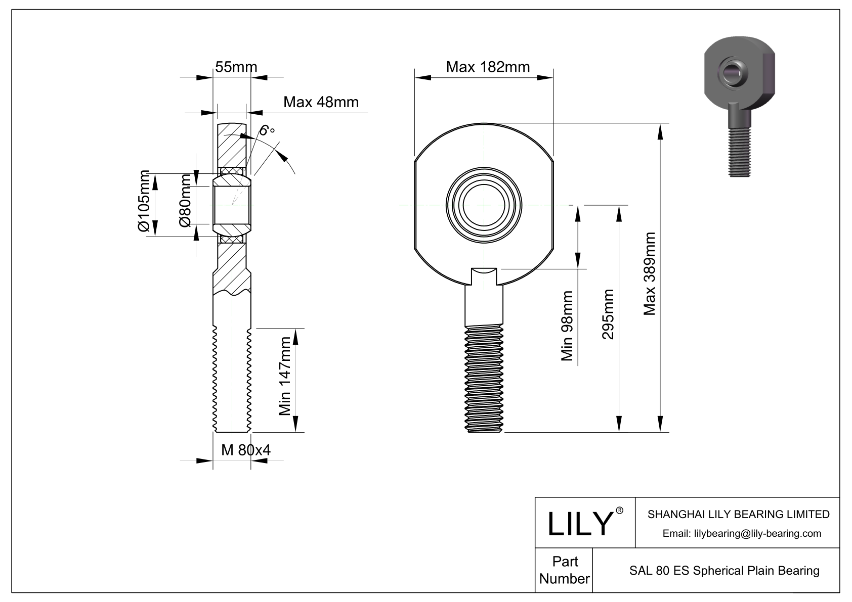 SAL 80 ES 外螺纹杆端 cad drawing