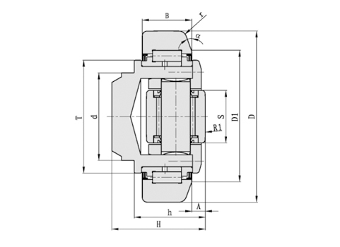 WD075-77.7 Adjustable Combined Roller Bearings with Shims  cad drawing