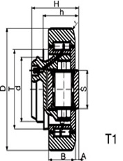 WD019-220 Adjustable Heavy Duty Combined Roller Bearings cad drawing