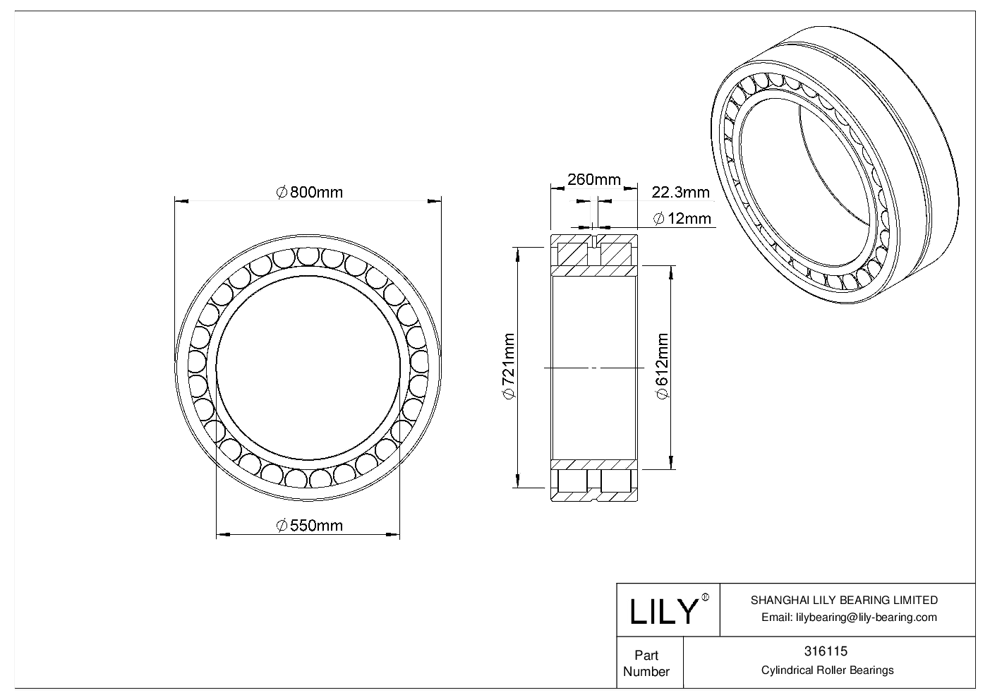 316115 双列圆柱滚子轴承 cad drawing