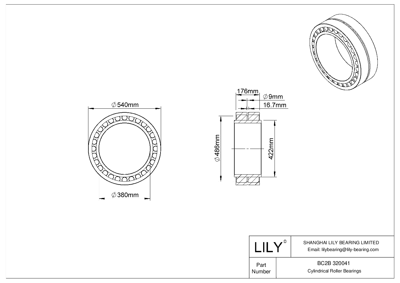 BC2B 320041 Rodamientos de Rodillos Cilíndricos de Doble Hilera cad drawing