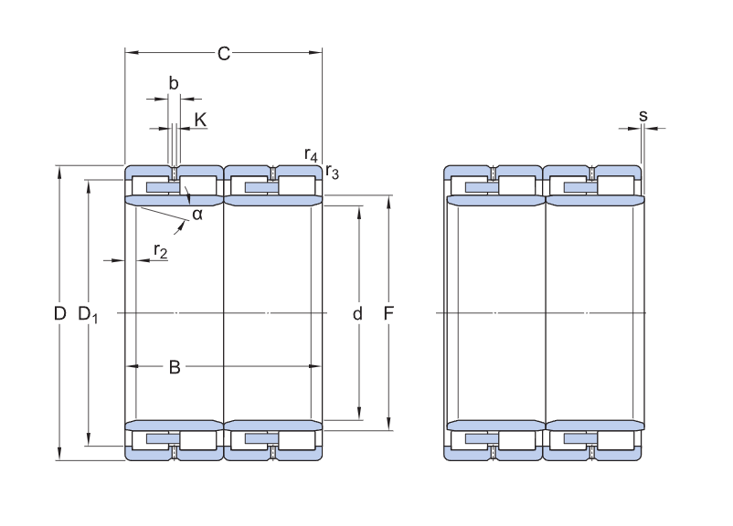 BC4-0124 四列圆柱滚子轴承 cad drawing