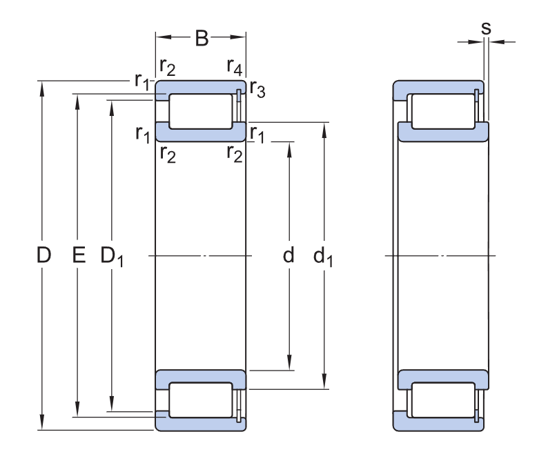 NCF 18/560 V/HB1 单列满装圆柱滚子轴承 cad drawing