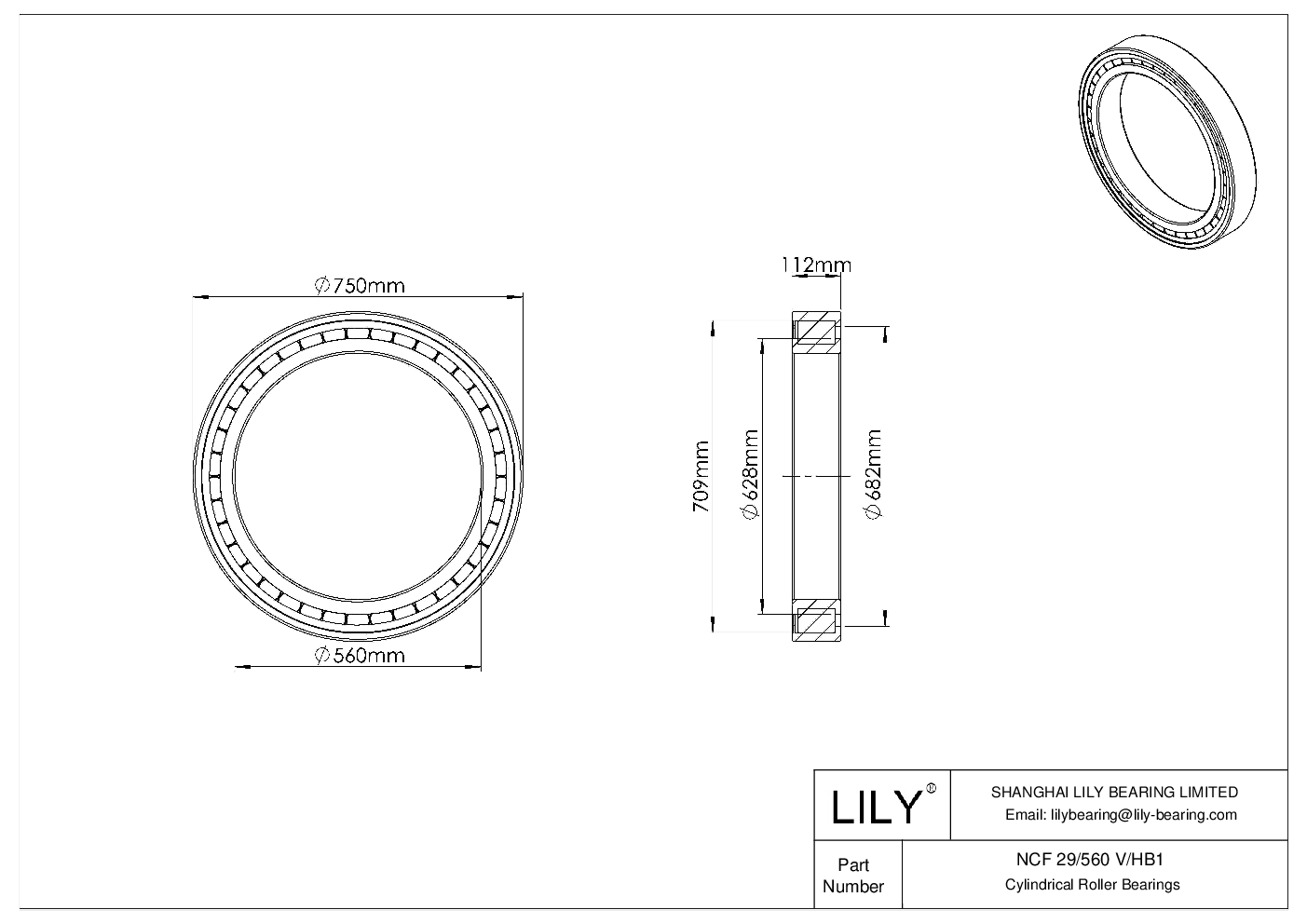 NCF 29/560 V/HB1 单列满装圆柱滚子轴承 cad drawing