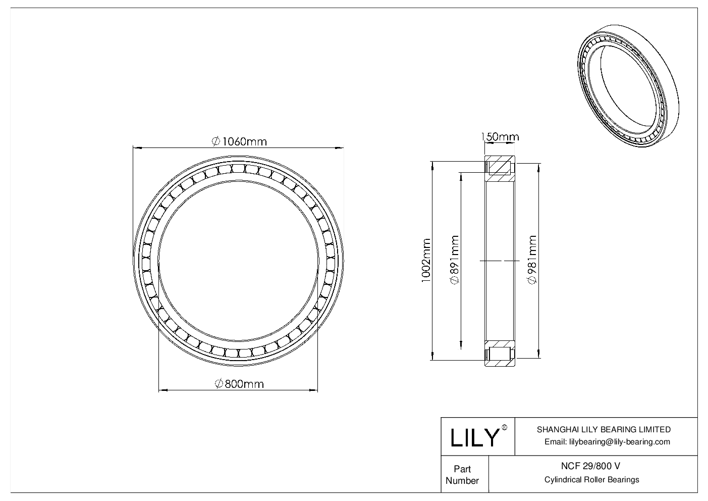 NCF 29/800 V Rodamientos de una hilera de rodillos cilíndricos sin jaula cad drawing