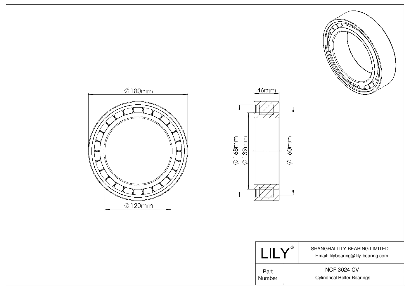 NCF 3024 CV 单列满装圆柱滚子轴承 cad drawing